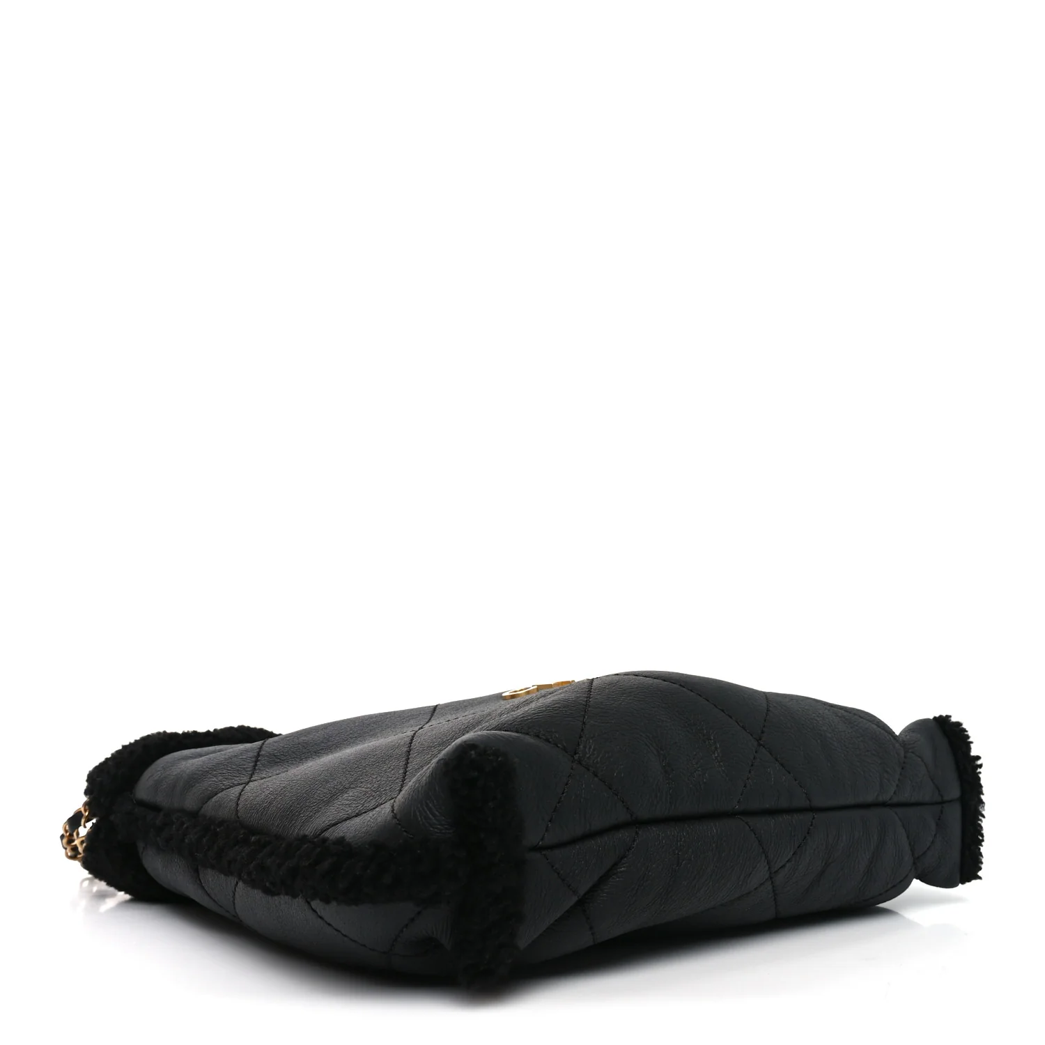Aged Lambskin Shearling Quilted Small Chanel 22 Black - Image 5