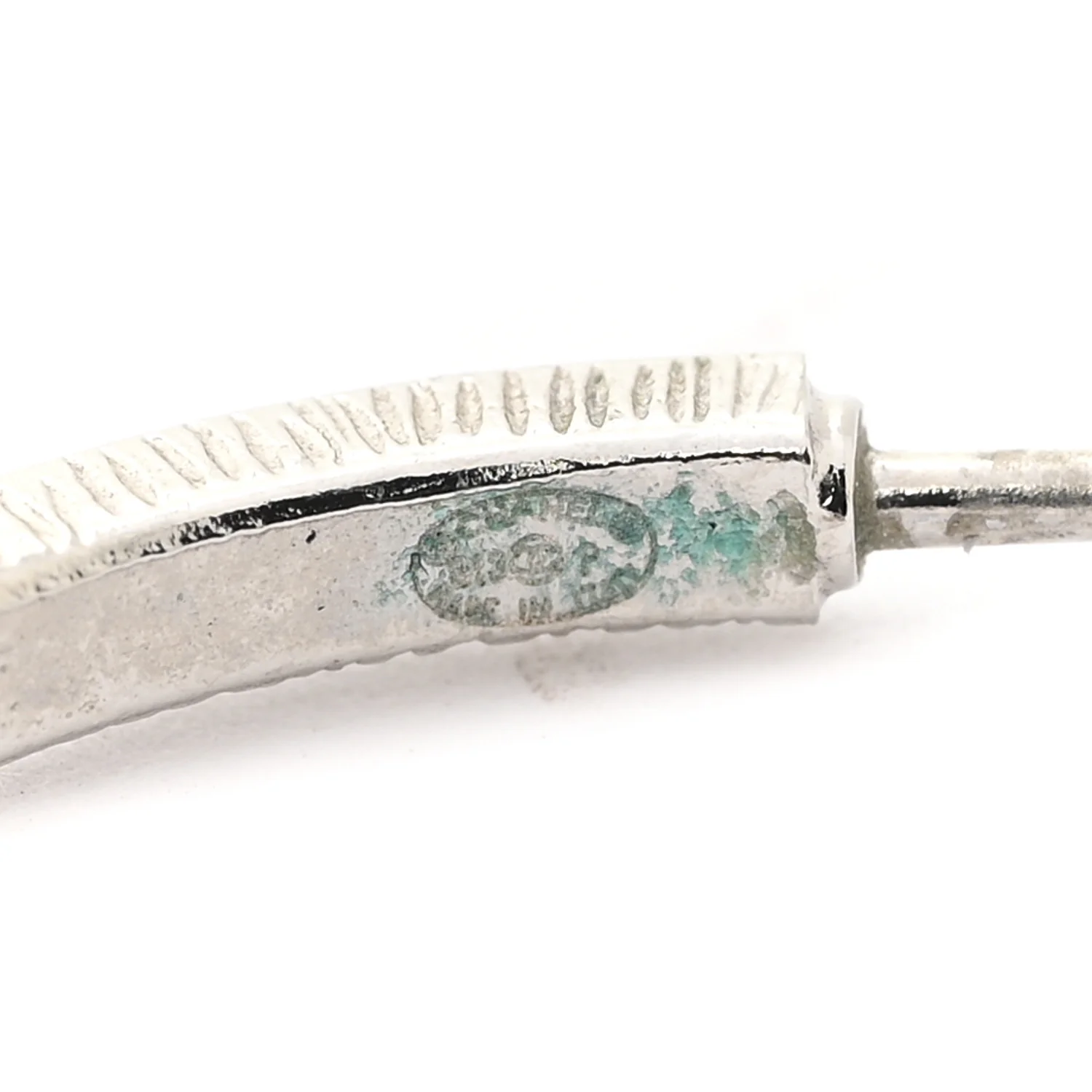 Baguette Crystal CC Hoop Earrings Silver - Image 4