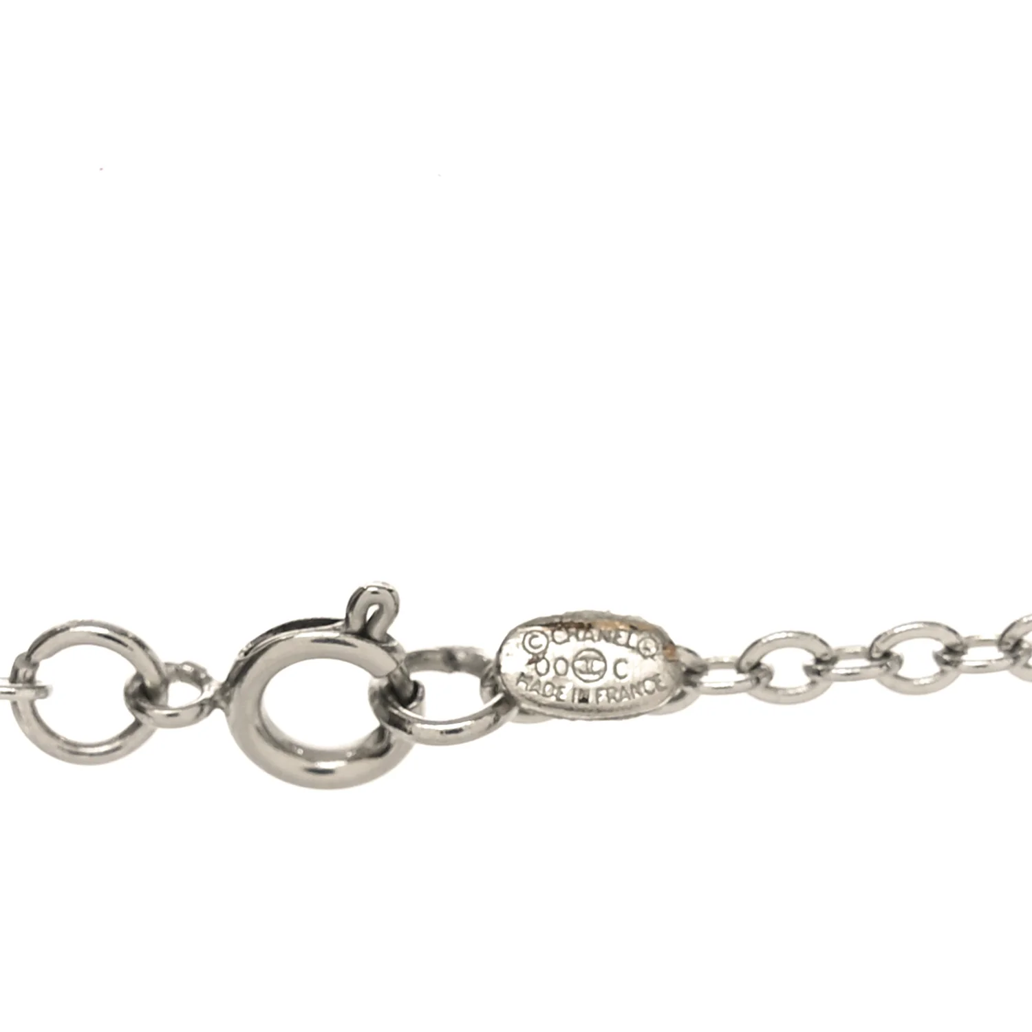 Baguette Crystal CC Necklace Silver - Image 4
