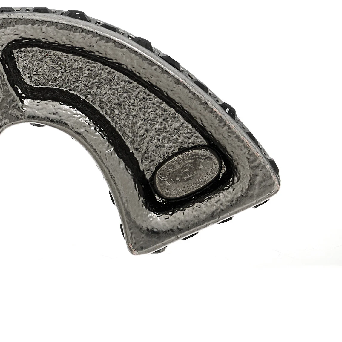 Baguette Crystal Ruthenium CC Paris Dallas Gun Ring 52 6 - Image 4