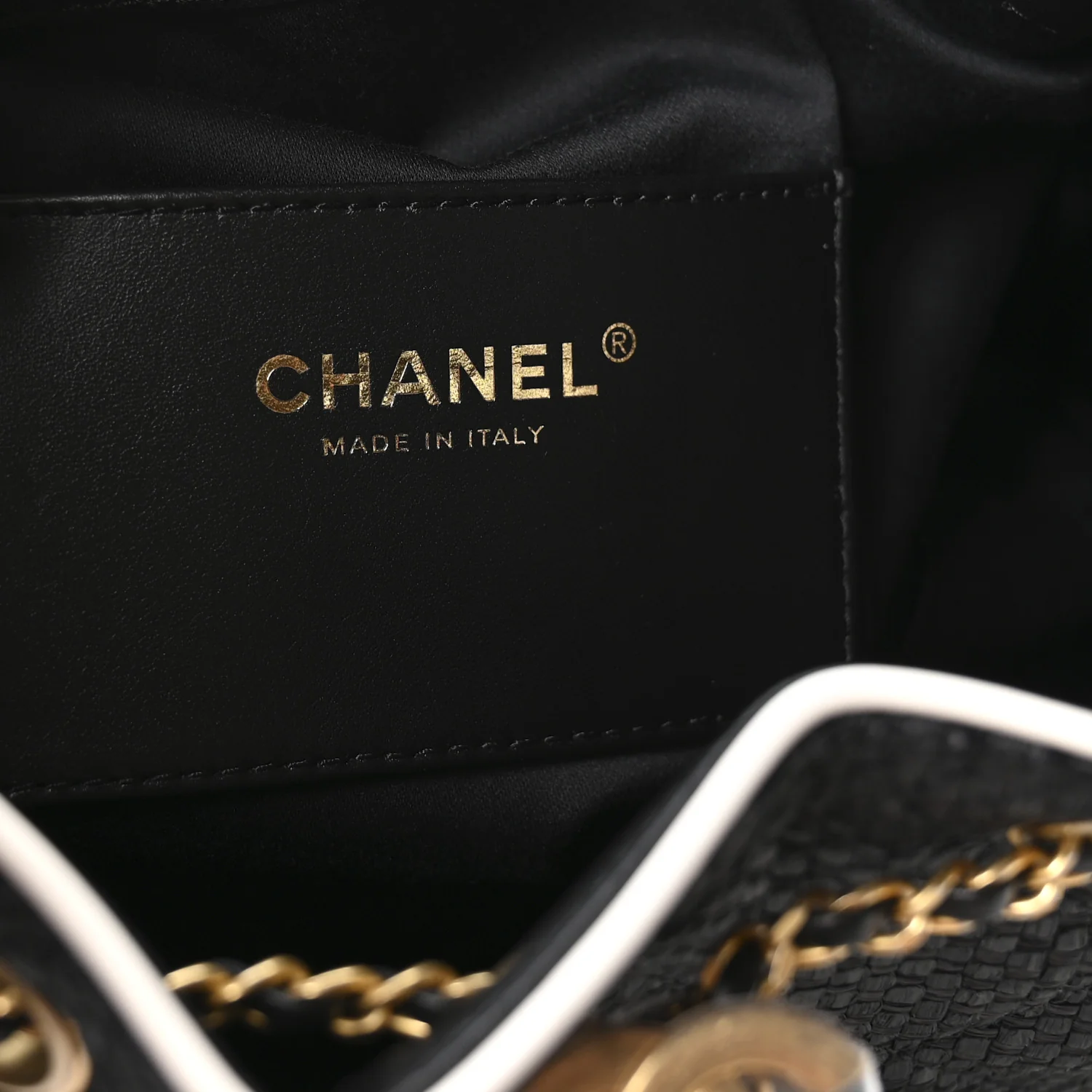 Braided Raffia Calfskin Small Chanel 25 Handbag Black White - Image 11