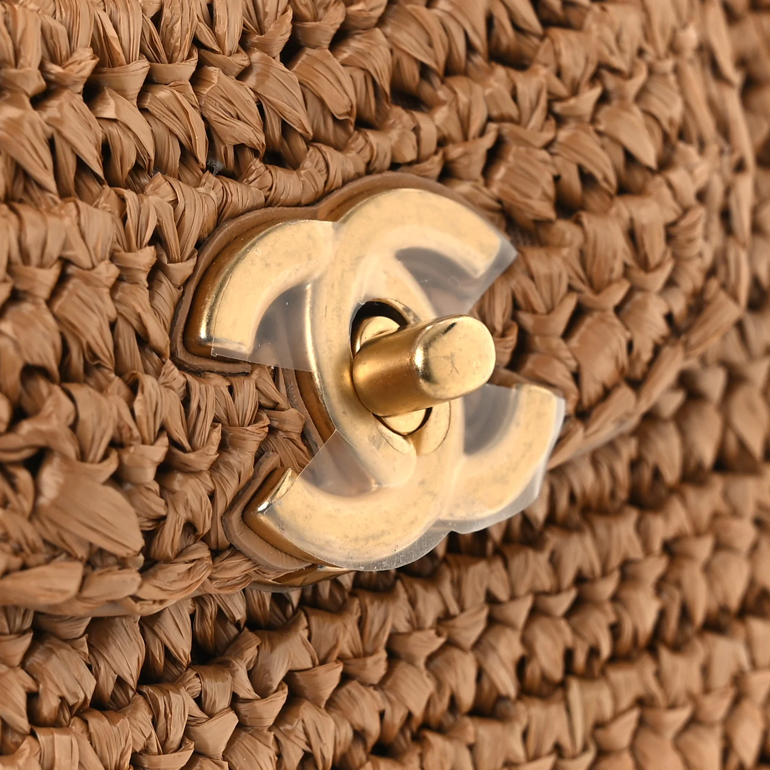 Braided Raffia Nano Kelly Flap Bag Dark Beige - Image 11