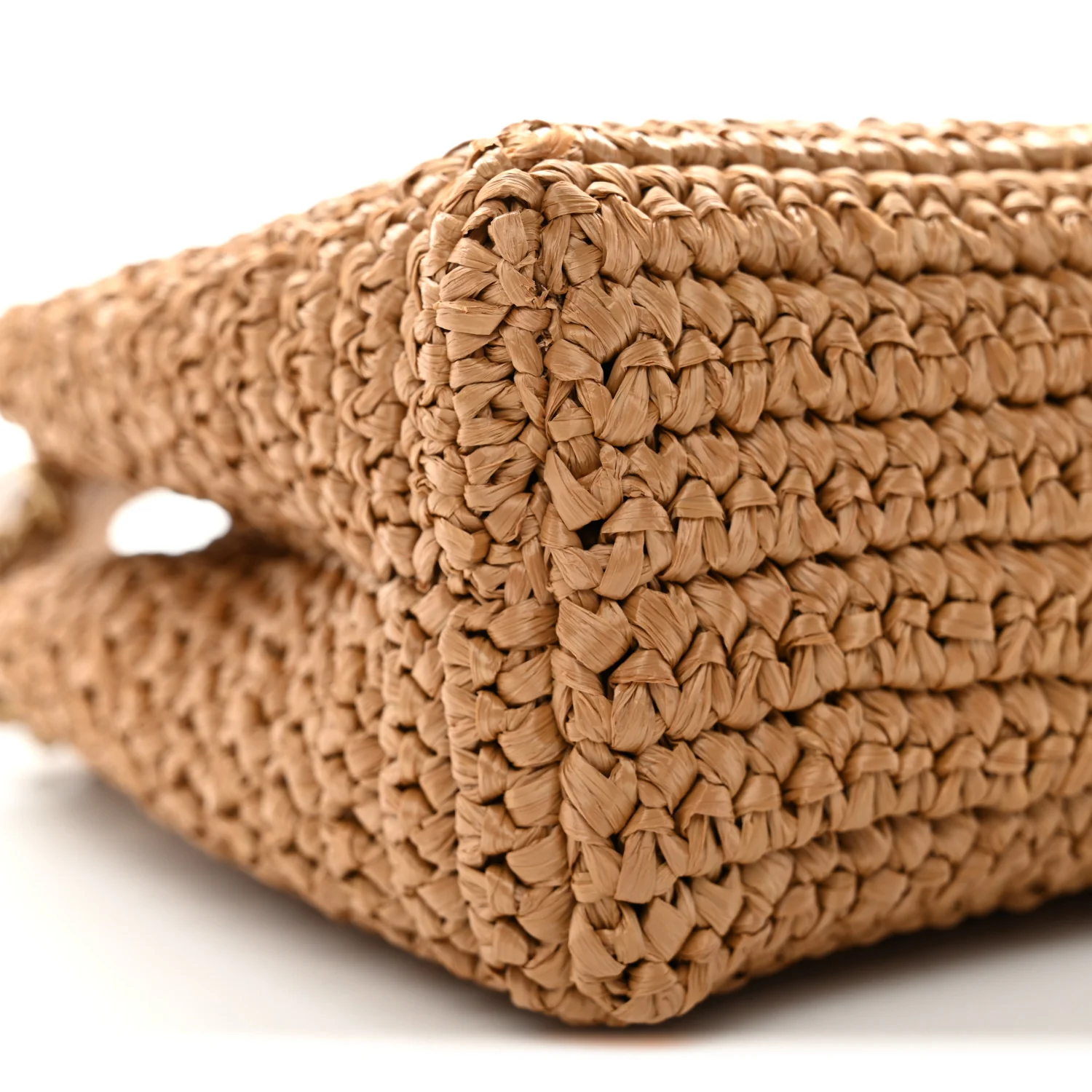 Braided Raffia Nano Kelly Flap Bag Dark Beige - Image 10