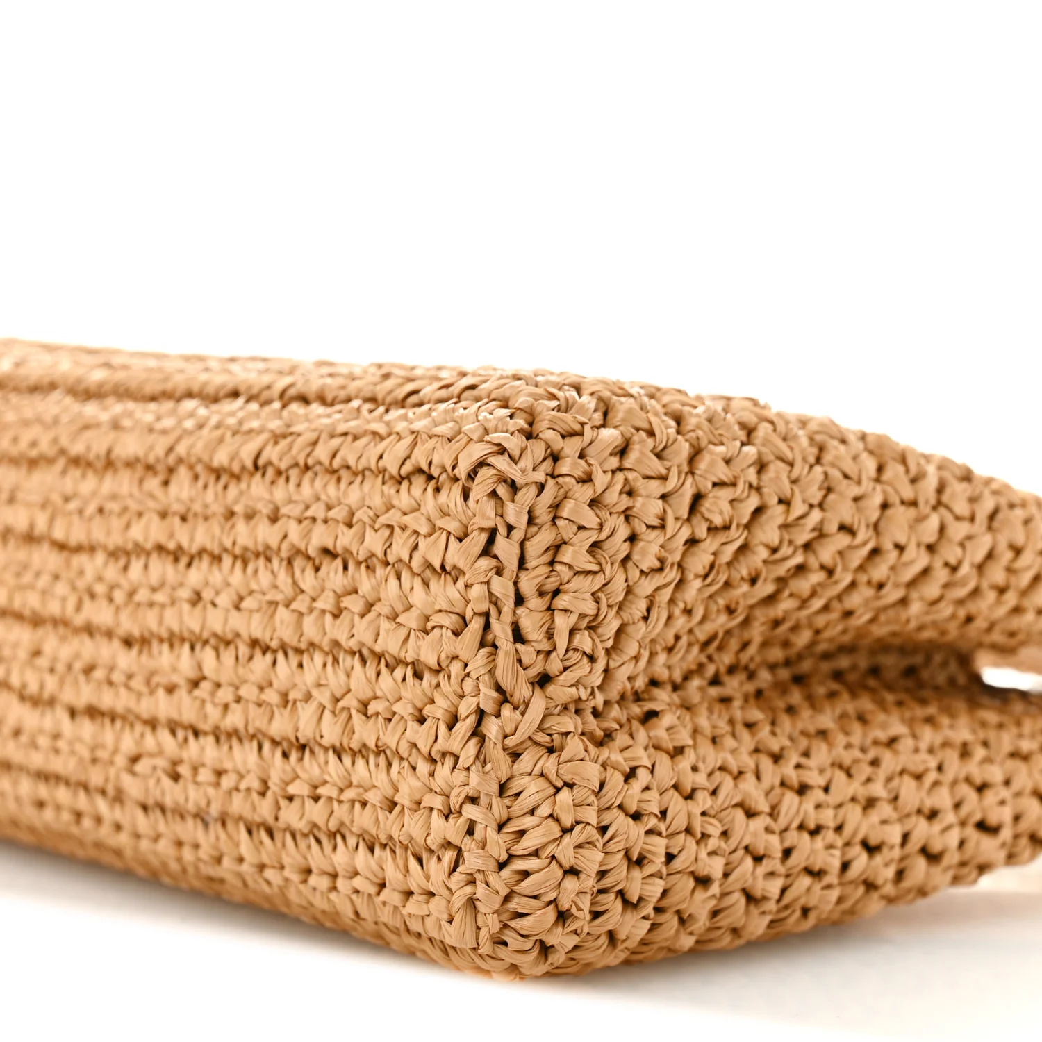 Braided Raffia Nano Kelly Flap Bag Dark Beige - Image 10