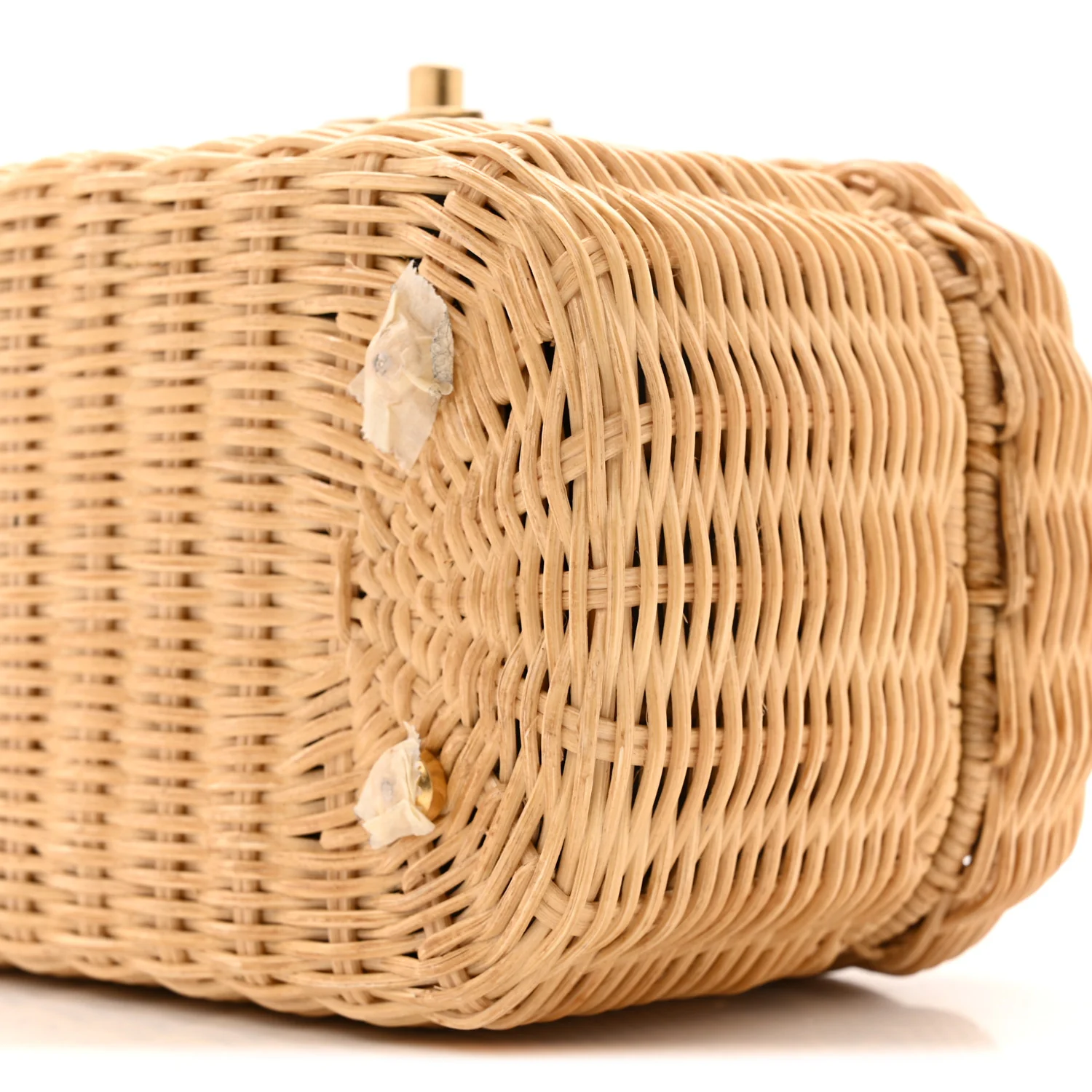Braided Rattan Top Handle Vanity Case Beige - Image 9