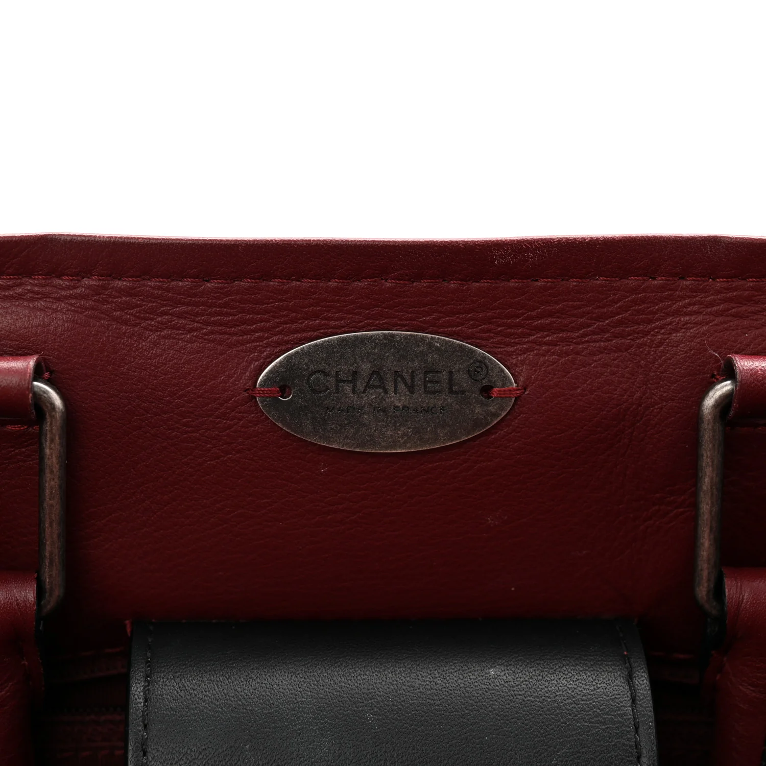 Bullskin Stitched Bi-Color Large Shopping Black - Image 6
