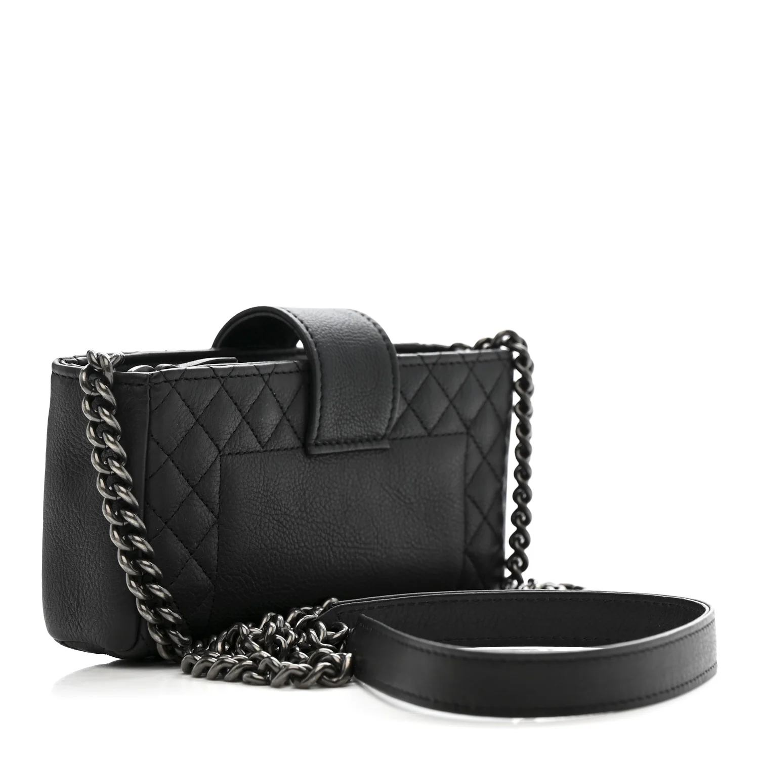 Calfskin Boy Reverso Mini Pochette Black - Image 3