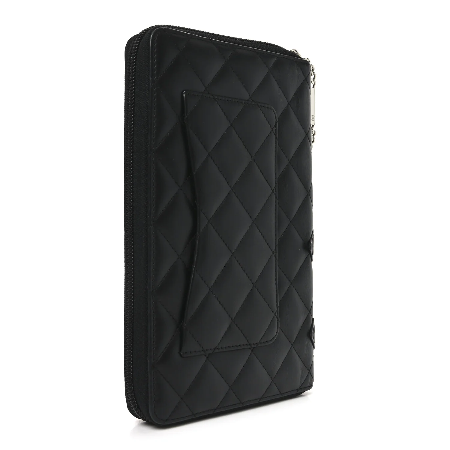 Calfskin Cambon Zip Around Organizer Wallet Black - Image 3