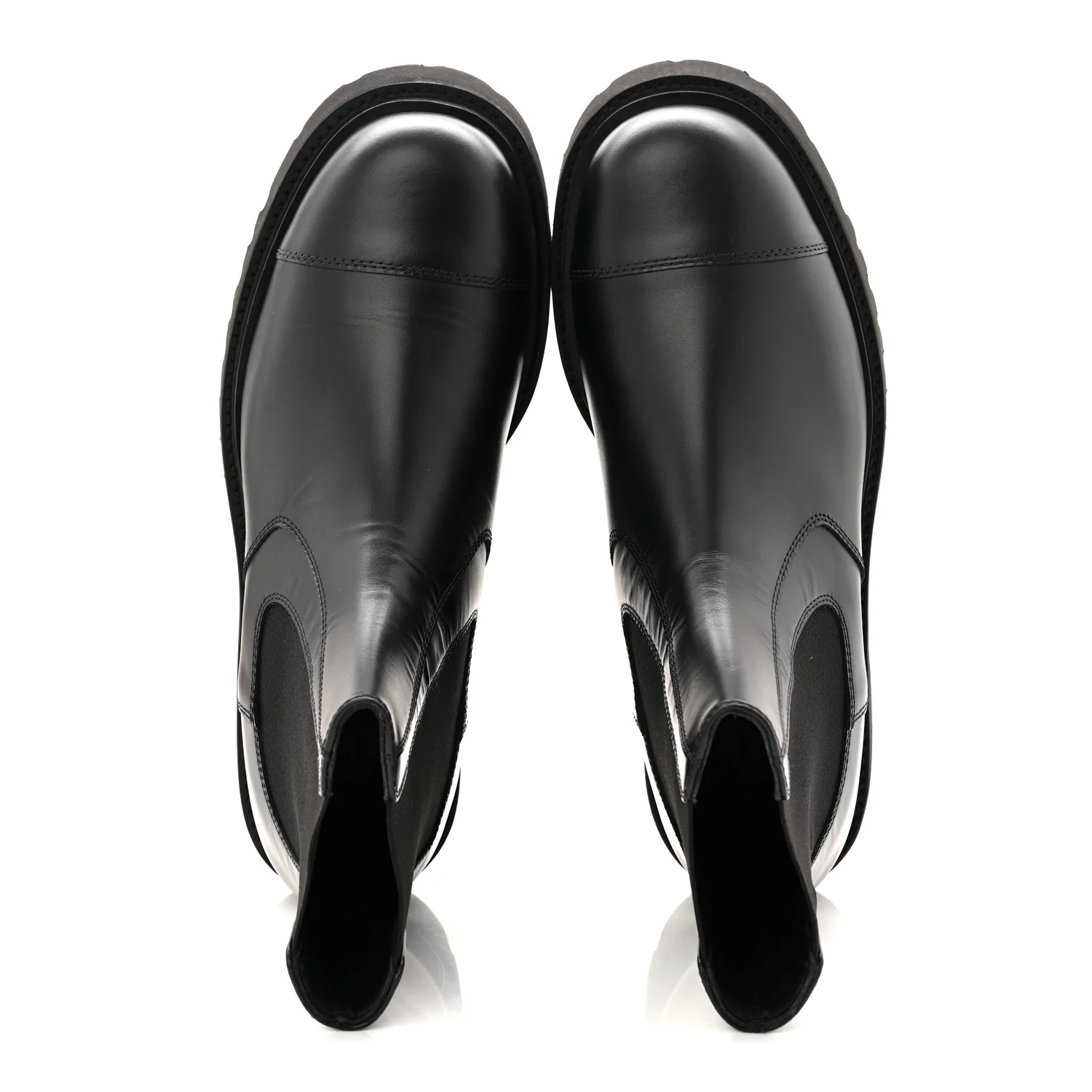 Calfskin Cap Toe CC Short Boots 39.5 Black - Image 2