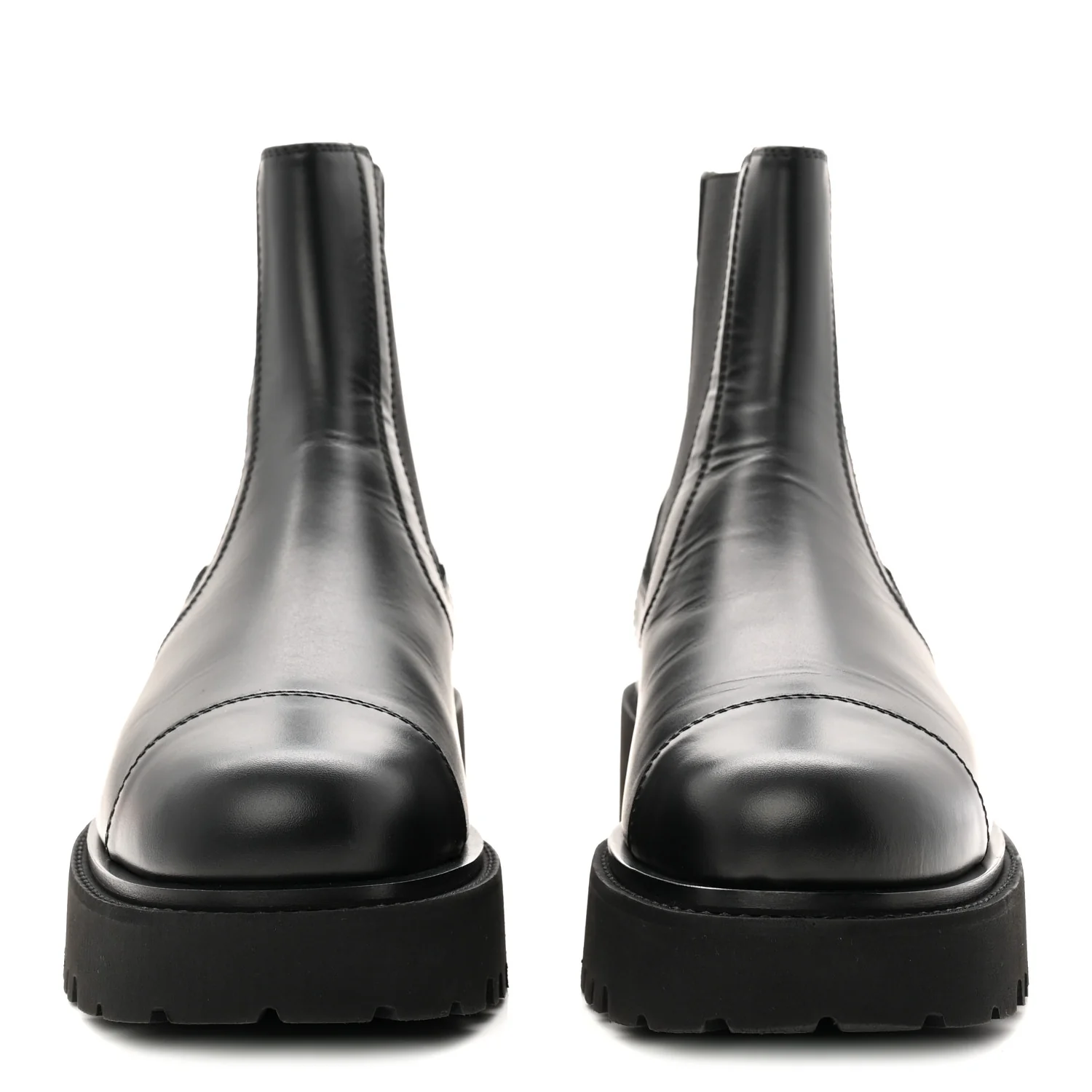 Calfskin Cap Toe CC Short Boots 39.5 Black - Image 3