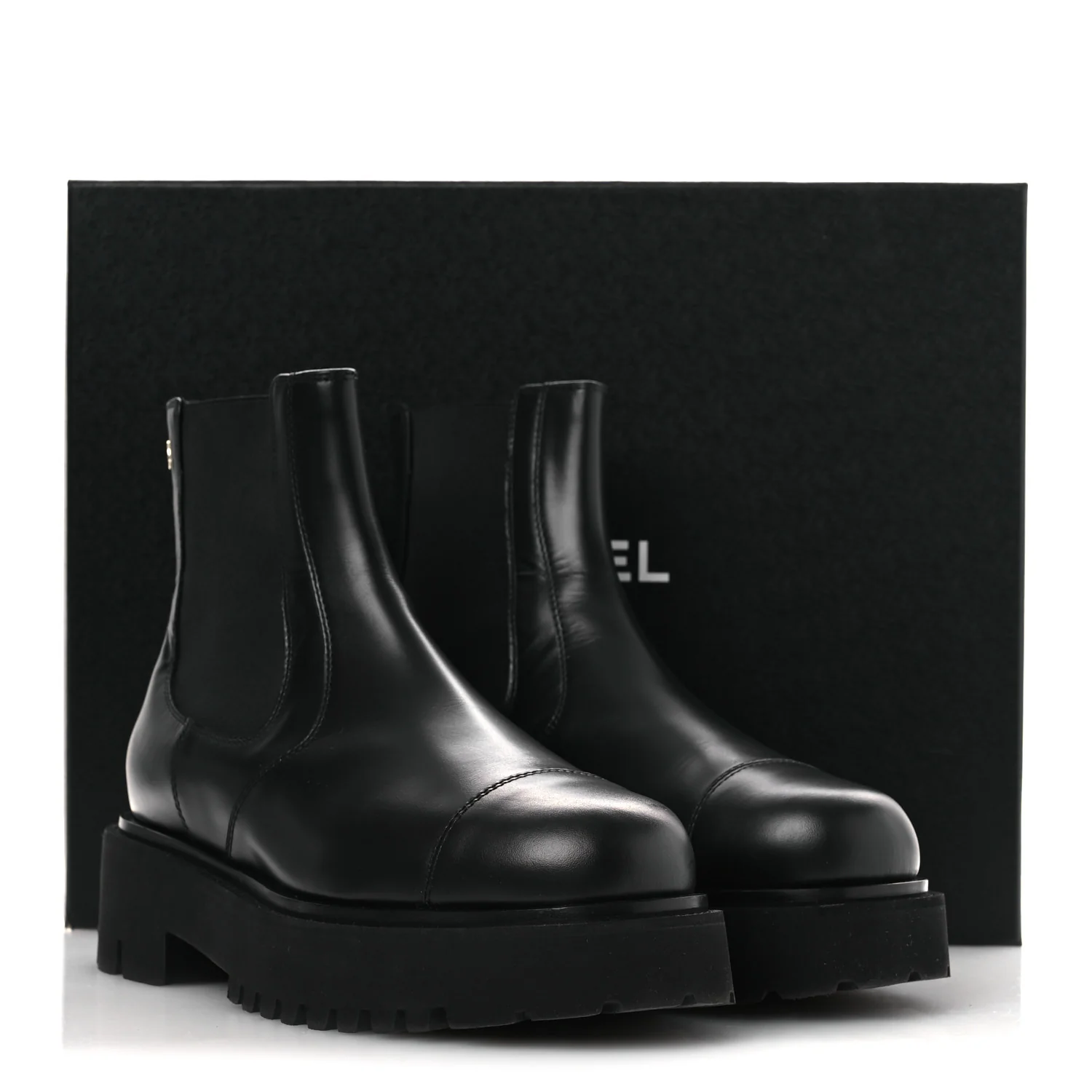 Calfskin Cap Toe CC Short Boots 41 Black - Image 11