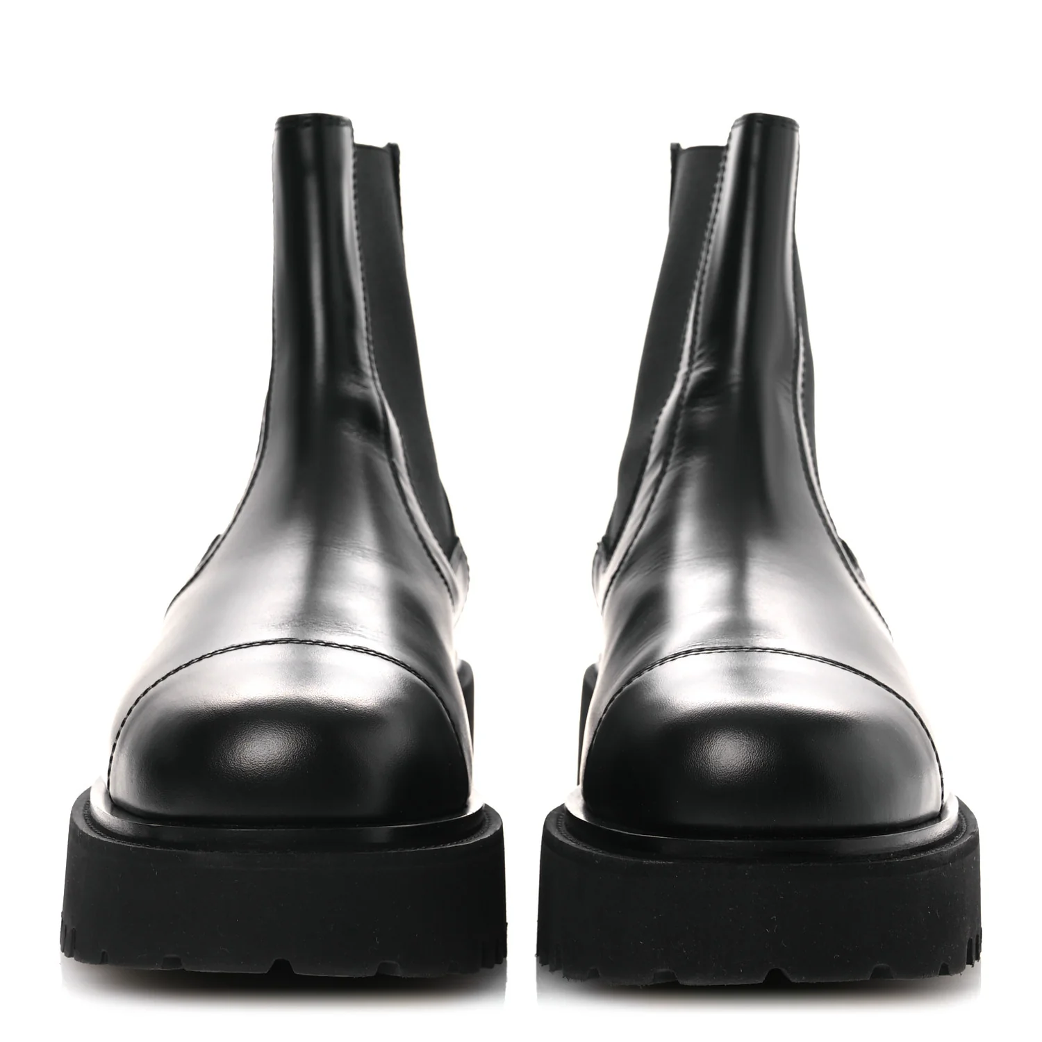 Calfskin Cap Toe CC Short Boots 41 Black - Image 3
