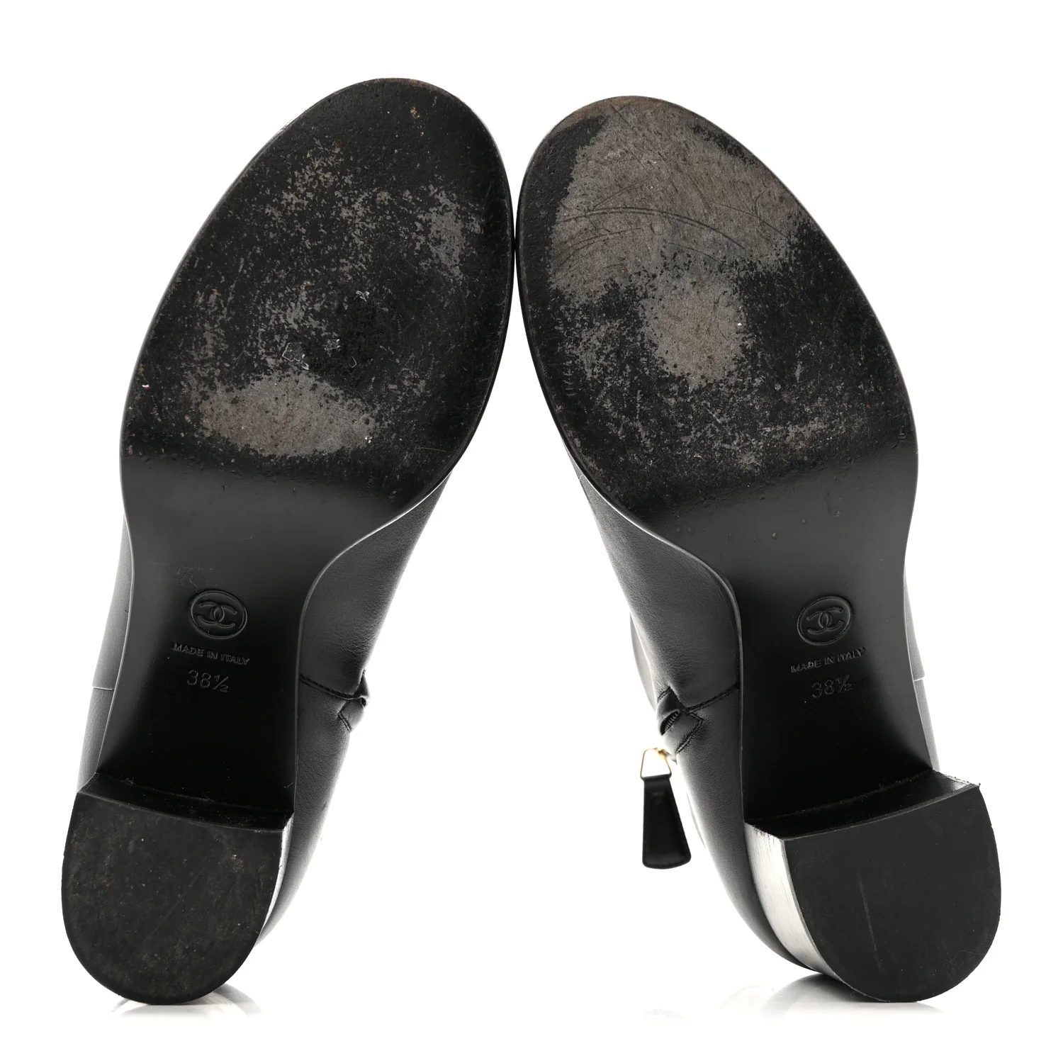 Calfskin CC Ankle Boots 38.5 Black - Image 14