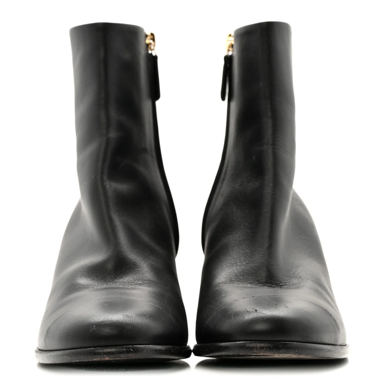 Calfskin CC Ankle Boots 38.5 Black - Image 5