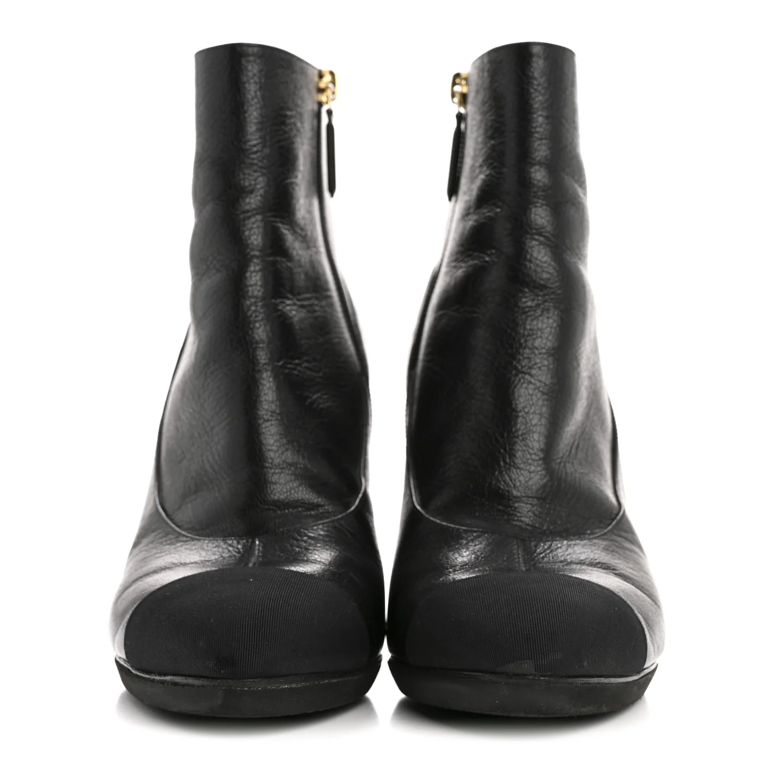 Calfskin CC Cap Toe Booties 39 Black - Image 3