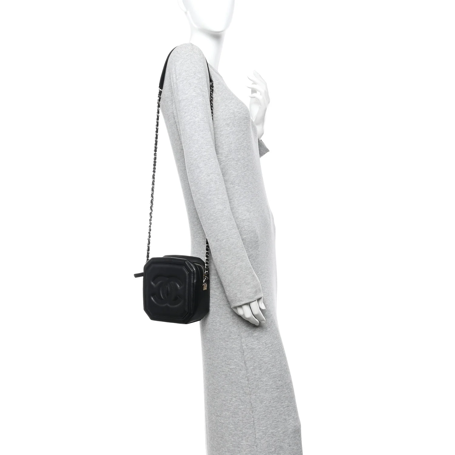 Calfskin CC Clock Camera Case Black - Image 2