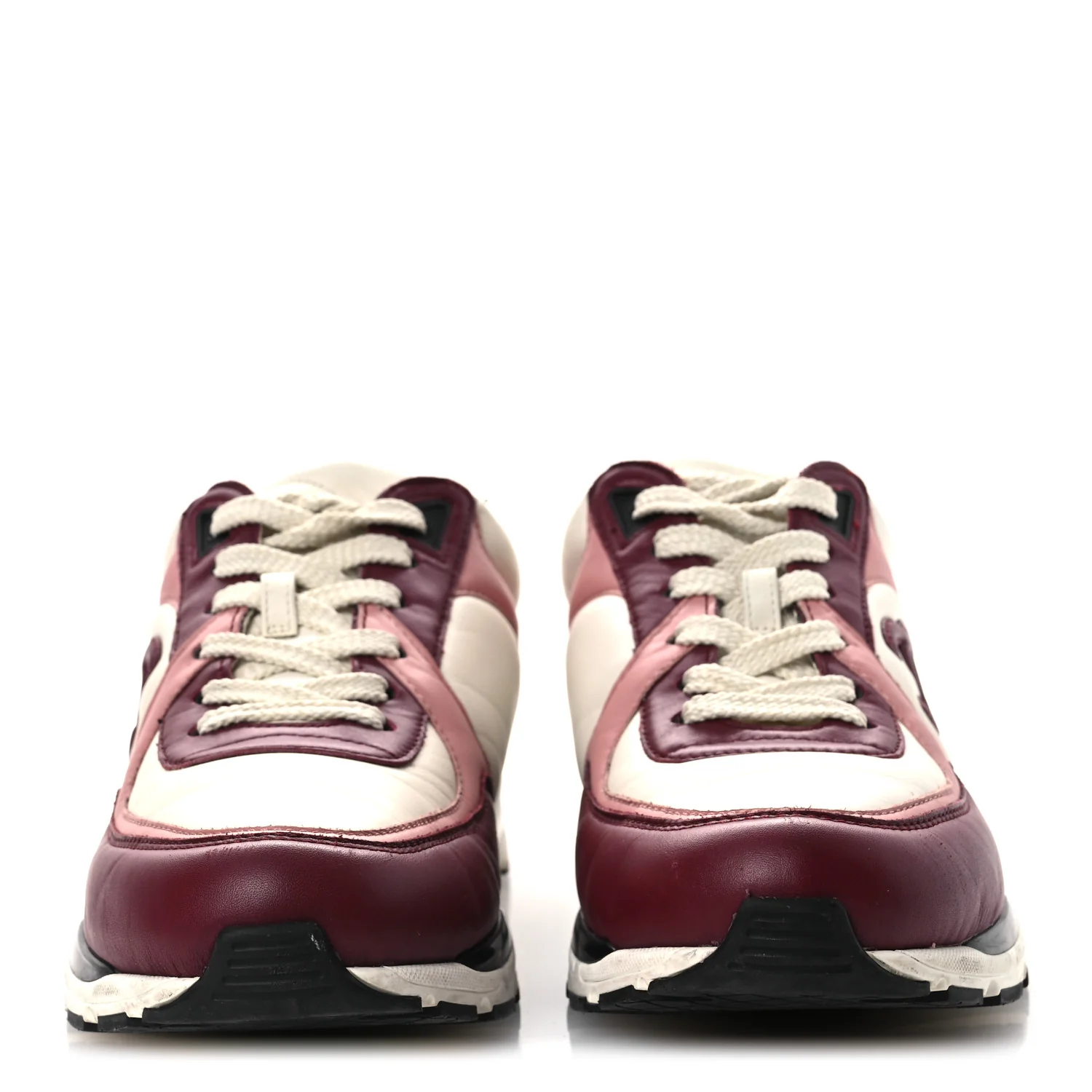 Calfskin CC Sneakers 38.5 Light Burgundy White Pink - Image 3