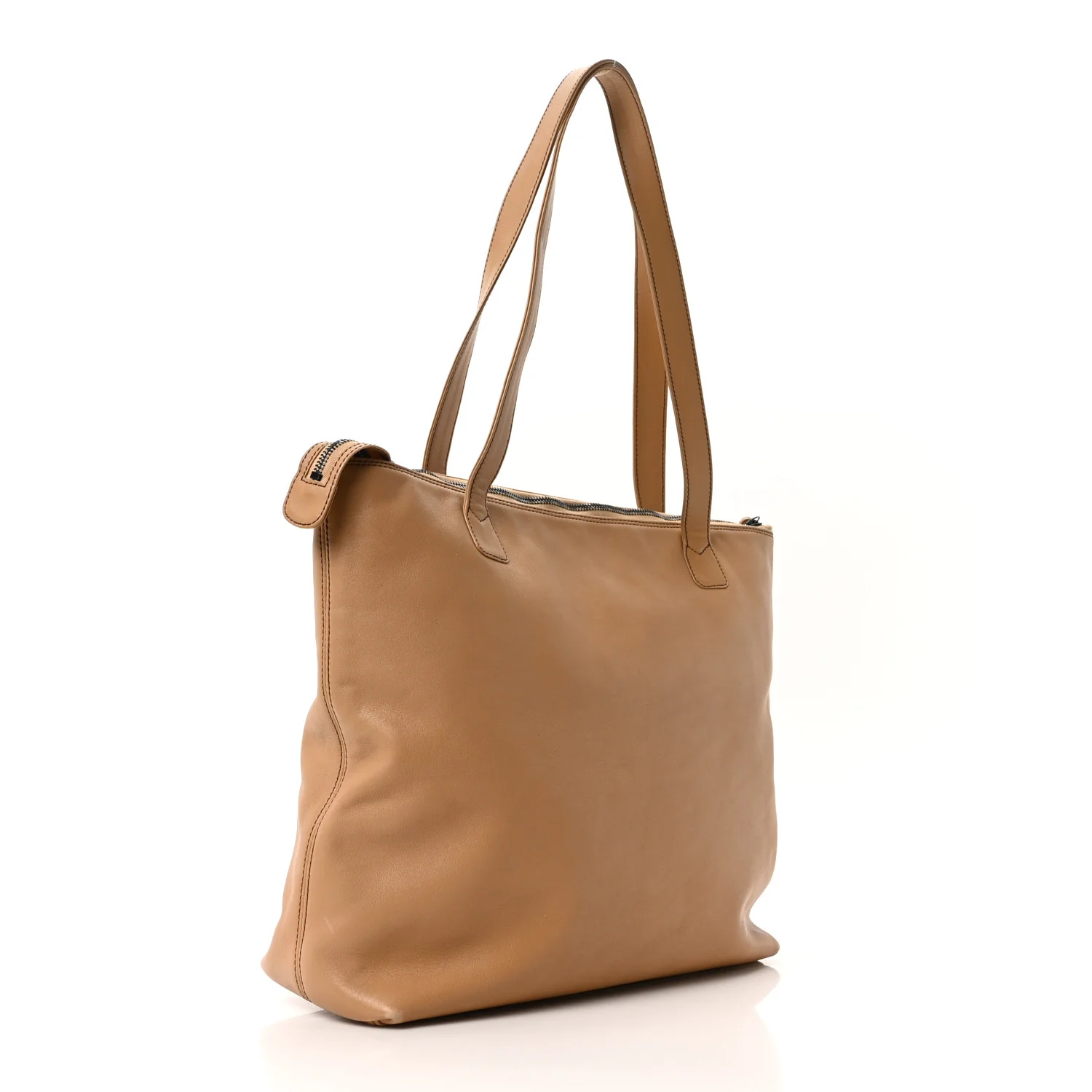 Calfskin CC Tassel Shopping Tote Beige - Image 3