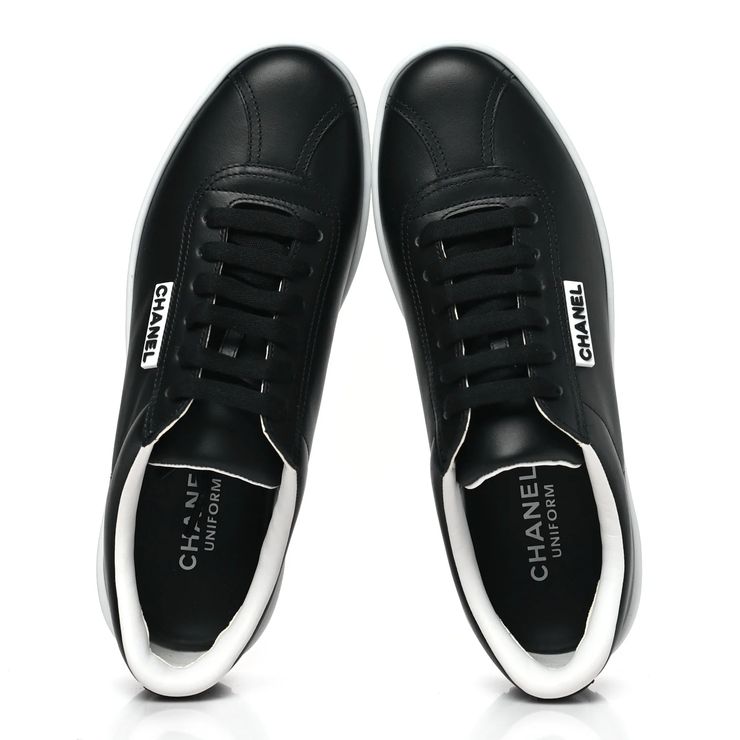 Calfskin CC Womens Sneakers 36.5 Black - Image 2