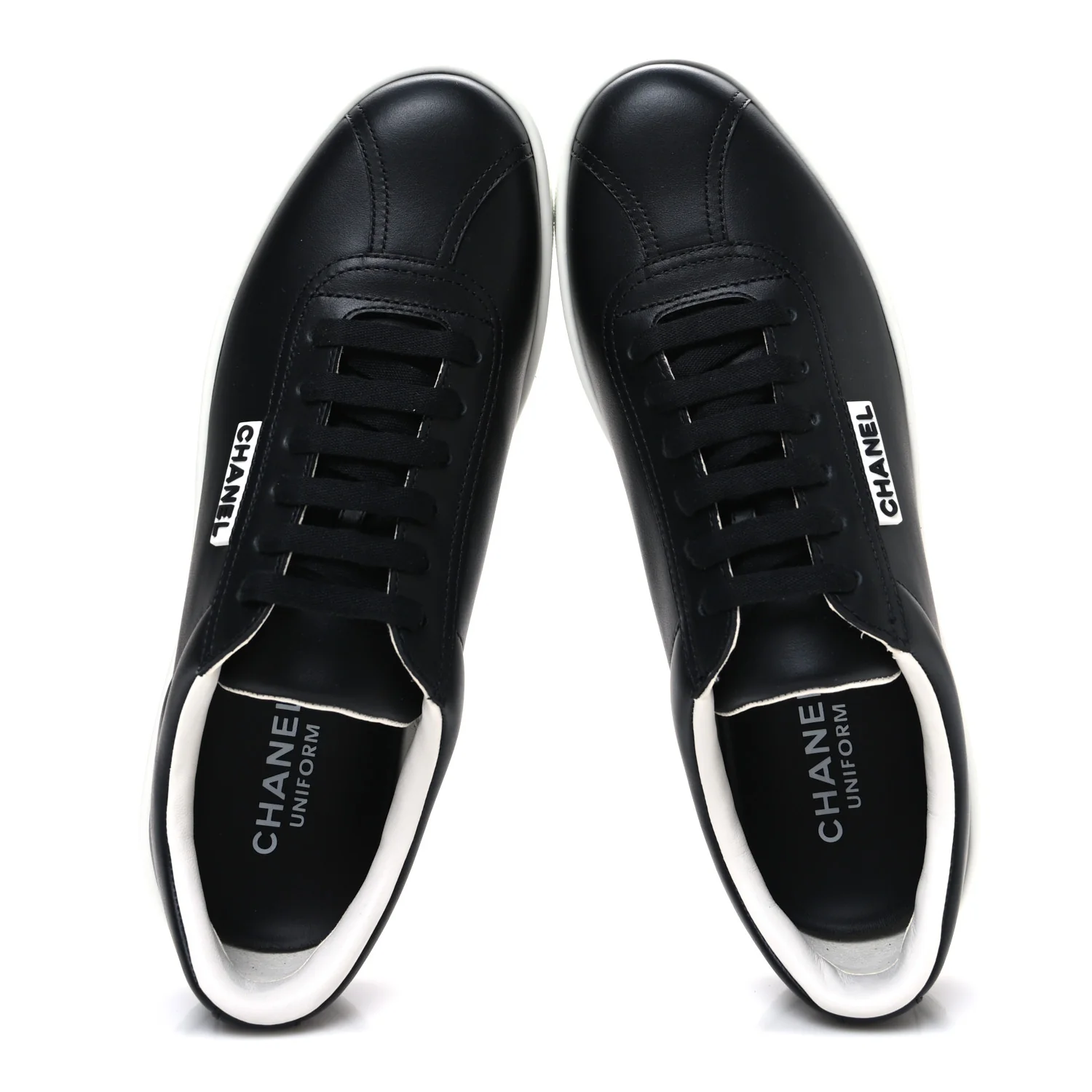 Calfskin CC Womens Sneakers 38 Black - Image 2