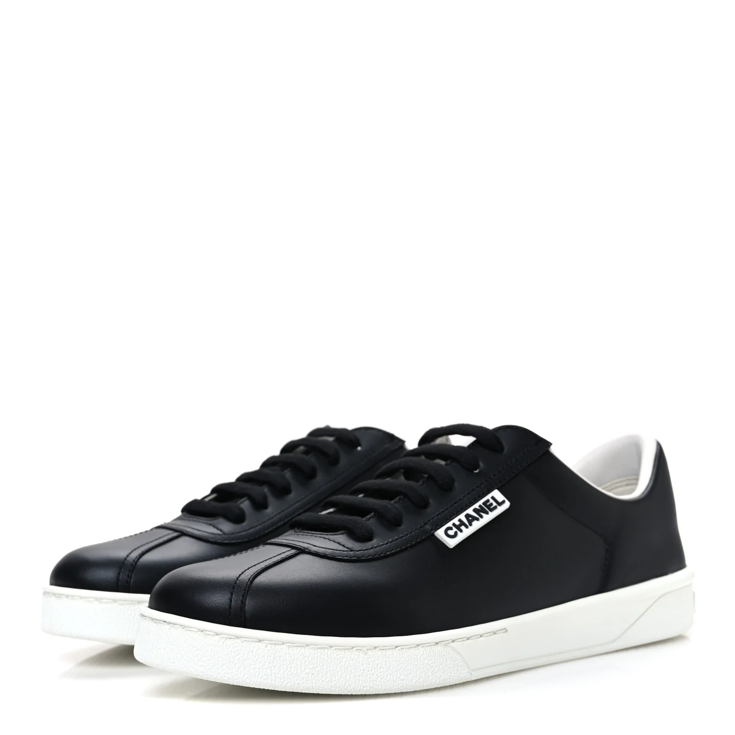 Calfskin CC Womens Sneakers 38 Black - Image 4