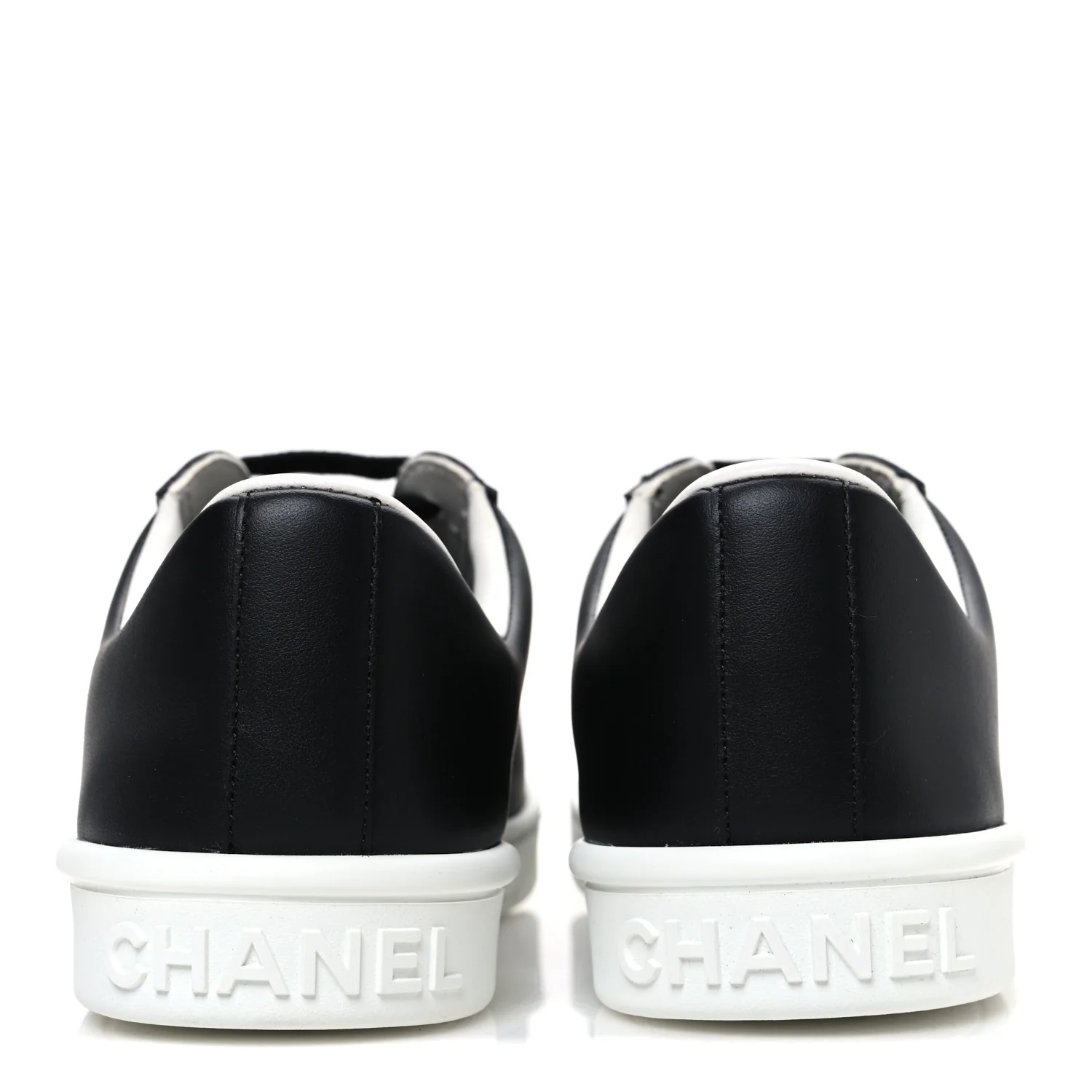 Calfskin CC Womens Sneakers 38 Black - Image 6