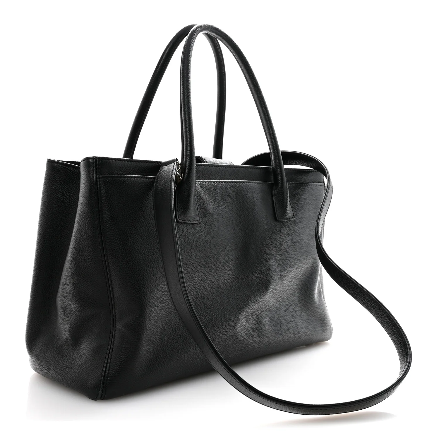 Calfskin Cerf Executive Shopper Tote Black - Image 3