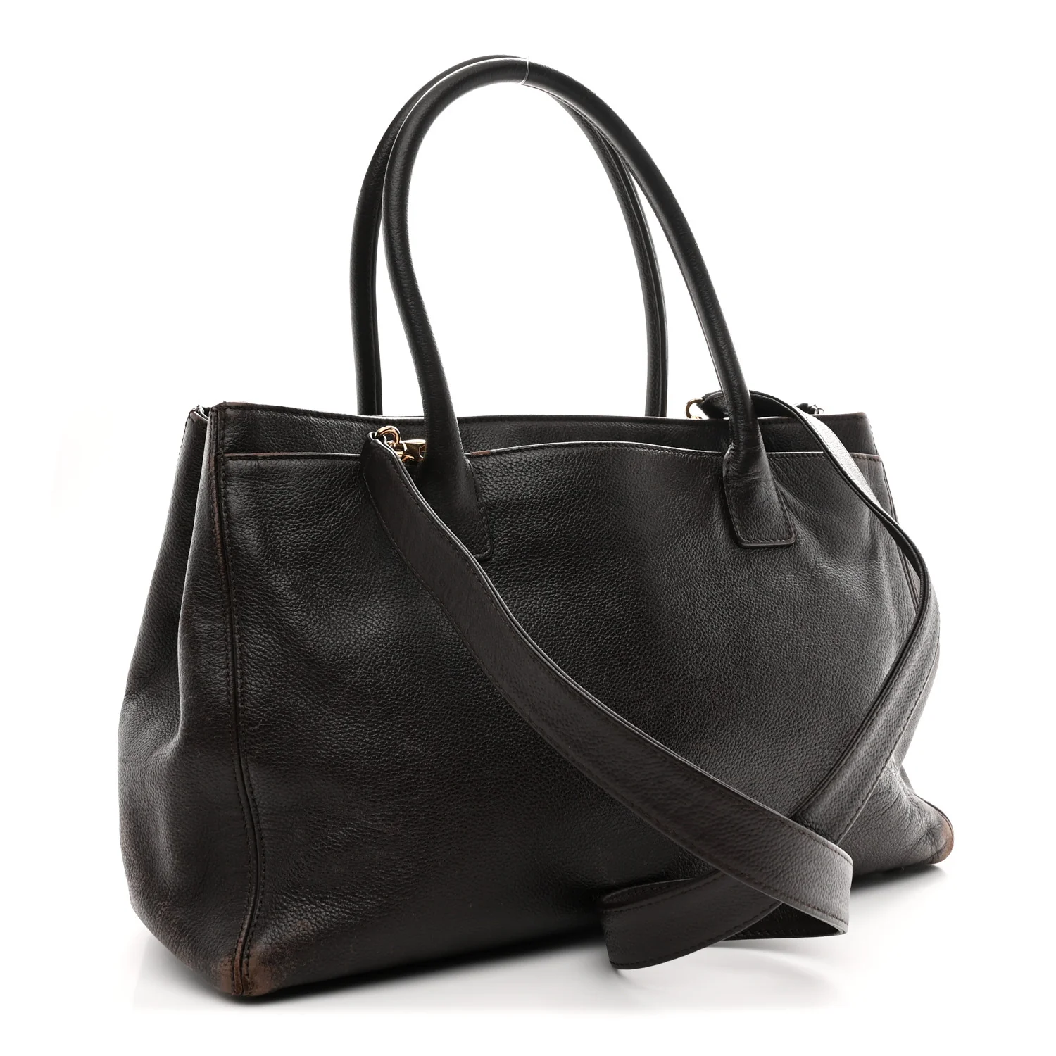 Calfskin Cerf Executive Shopper Tote Brown - Image 4