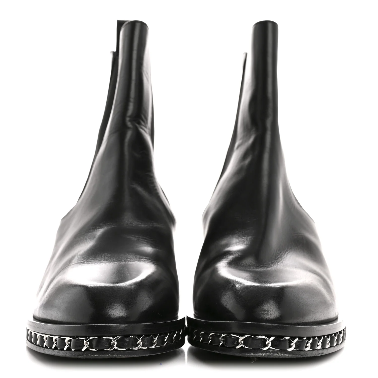 Calfskin Chain Around Chelsea Boots 39.5 Black - Image 3