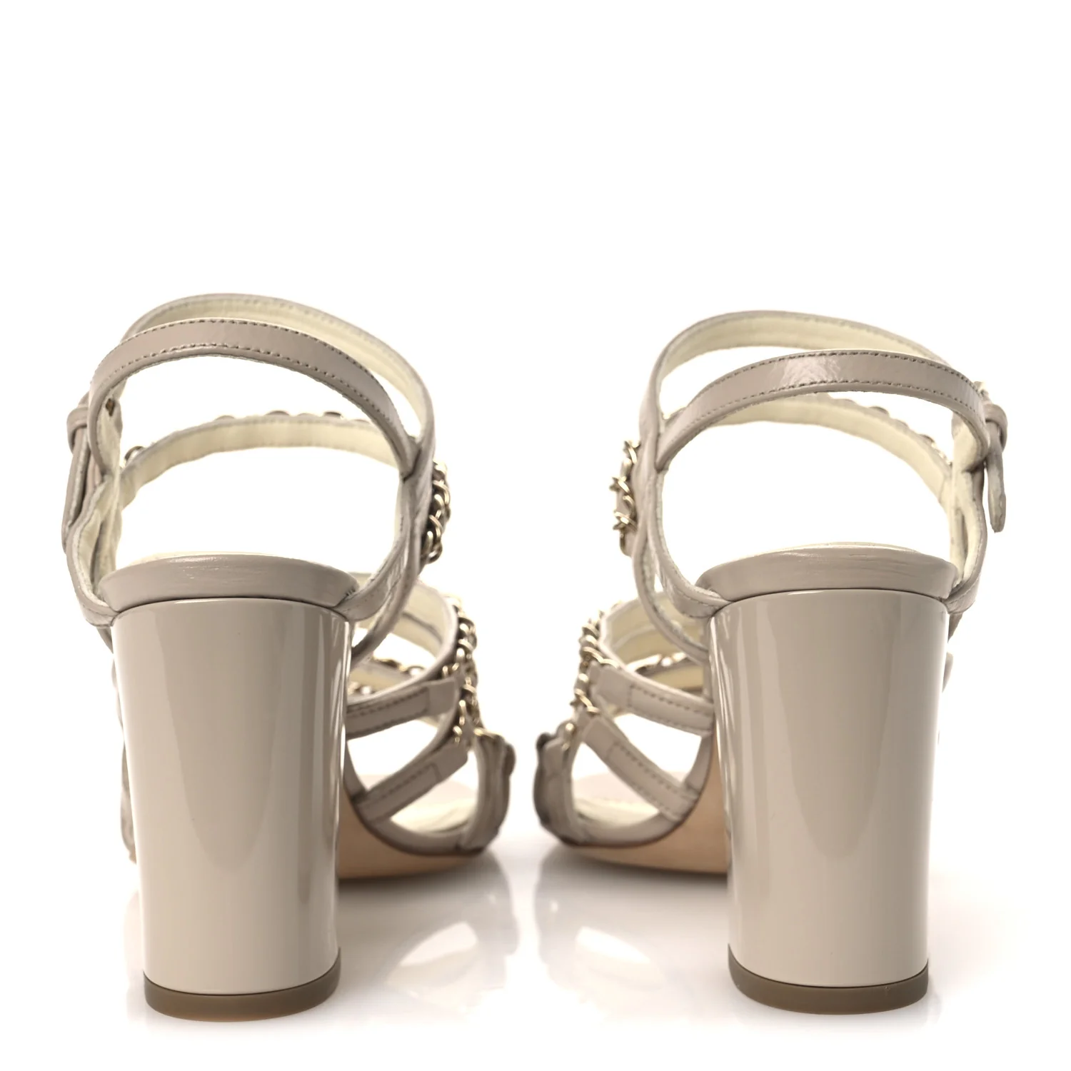 Calfskin Chain Sandals 36 Dark Beige - Image 6