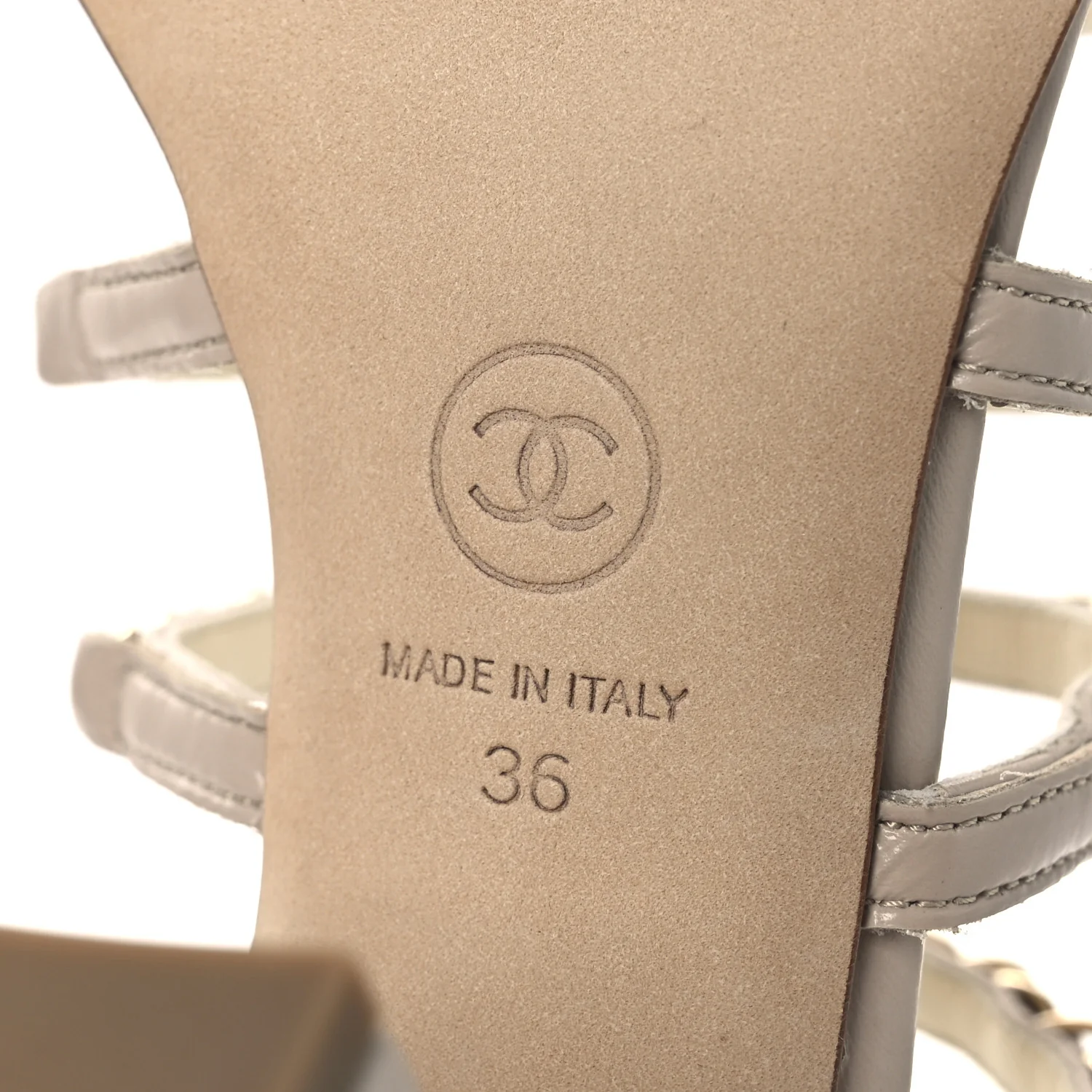 Calfskin Chain Sandals 36 Dark Beige - Image 8