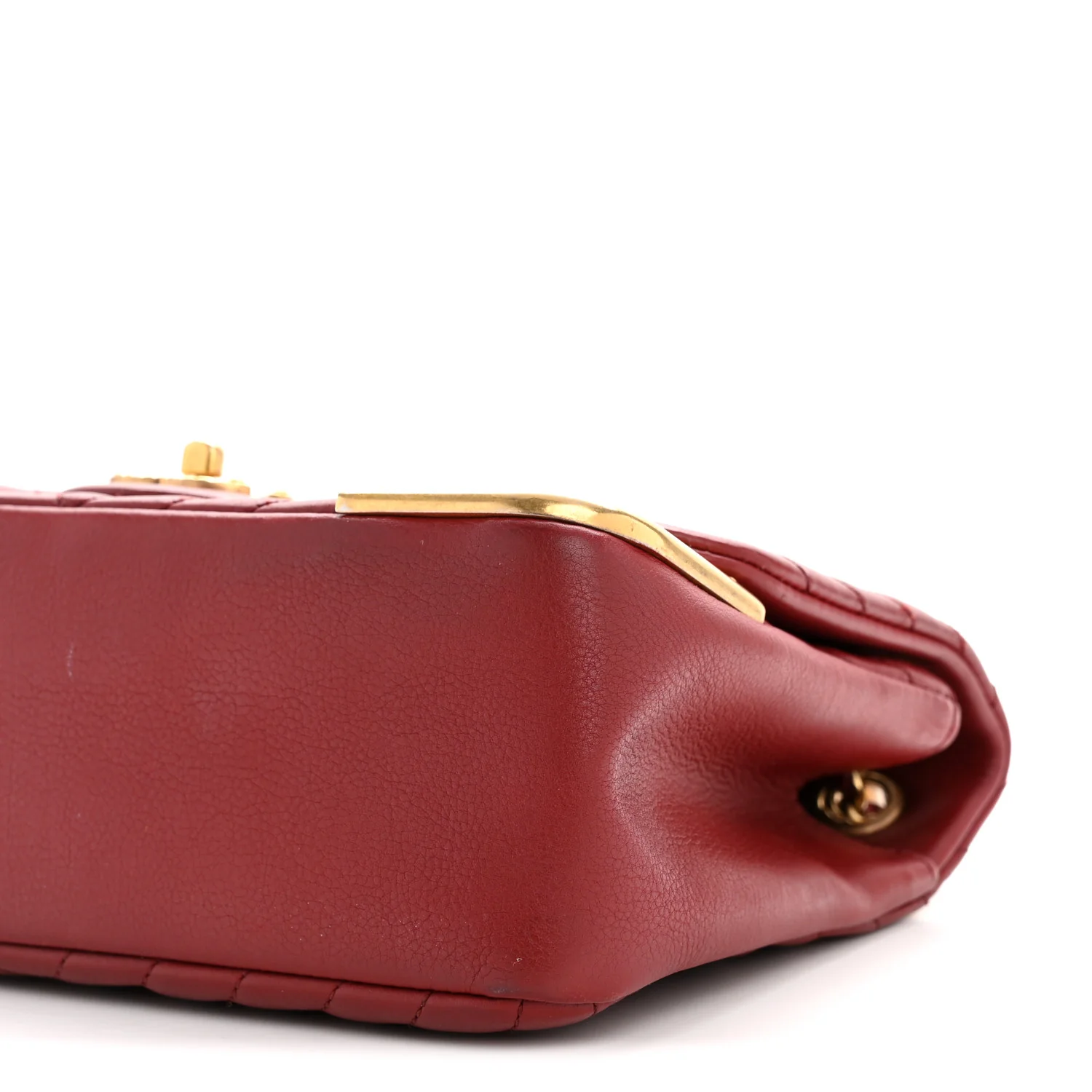 Calfskin Chevron Quilted Mini Rock The Corner Flap Red - Image 10