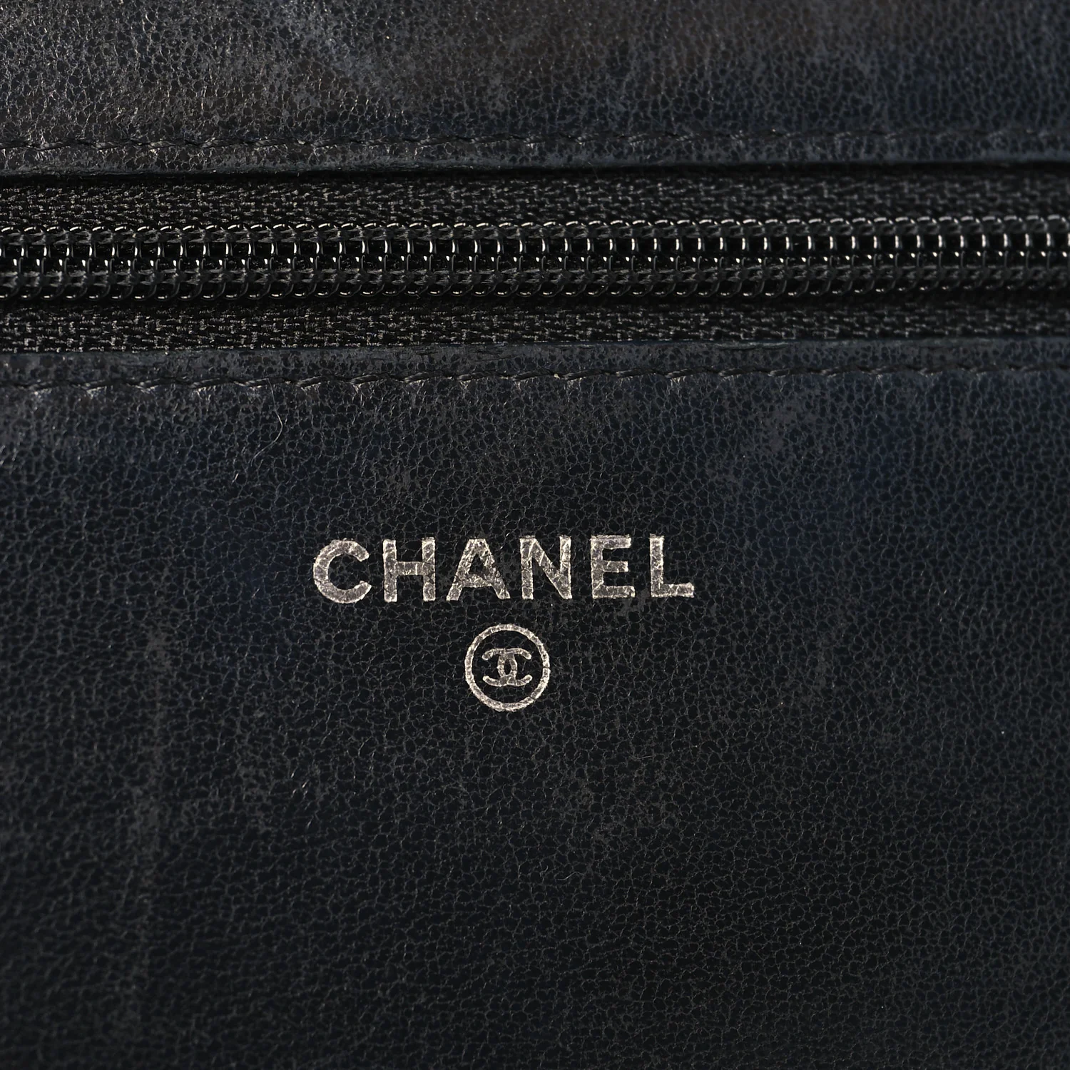 Calfskin Diamond Stitch Wallet On Chain WOC Black - Image 6
