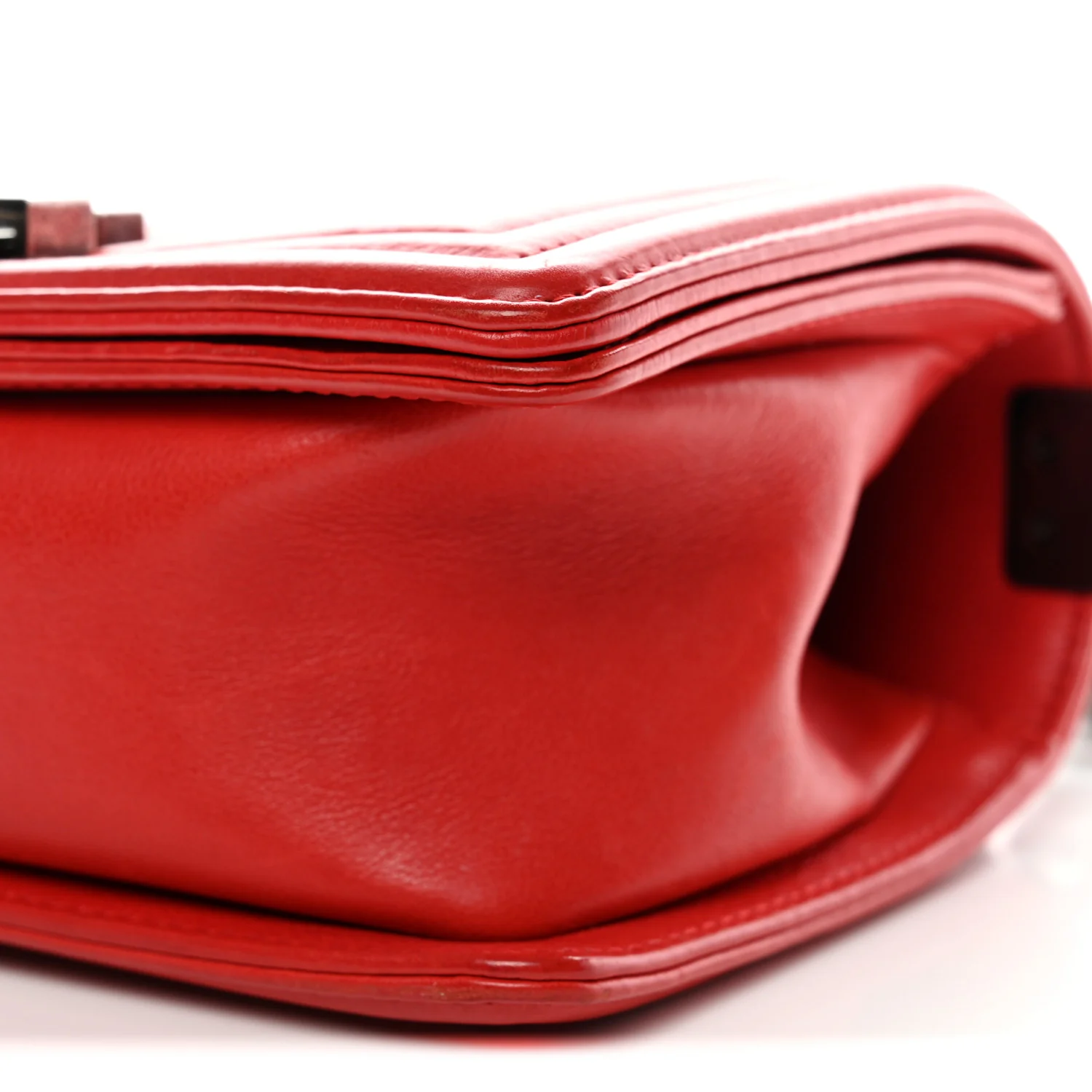 Calfskin Double Stitch Small Boy Flap Red - Image 11