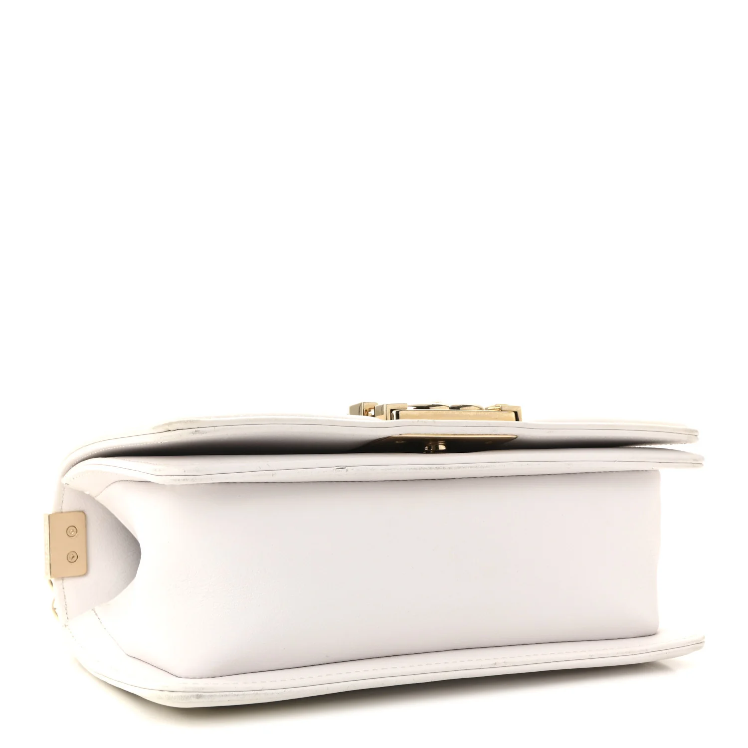 Calfskin Embroidered Small Boy Flap White - Image 4