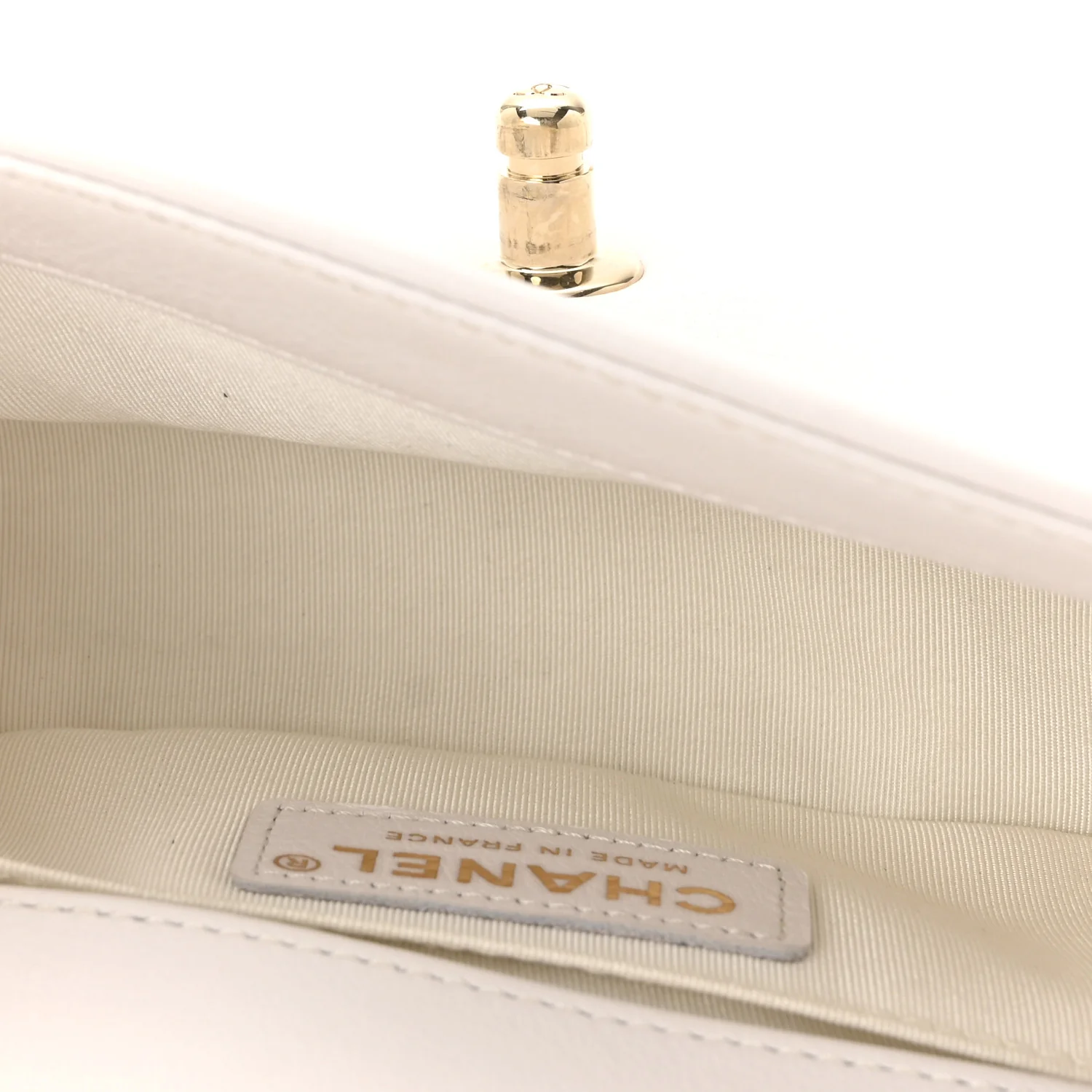 Calfskin Embroidered Small Boy Flap White - Image 5