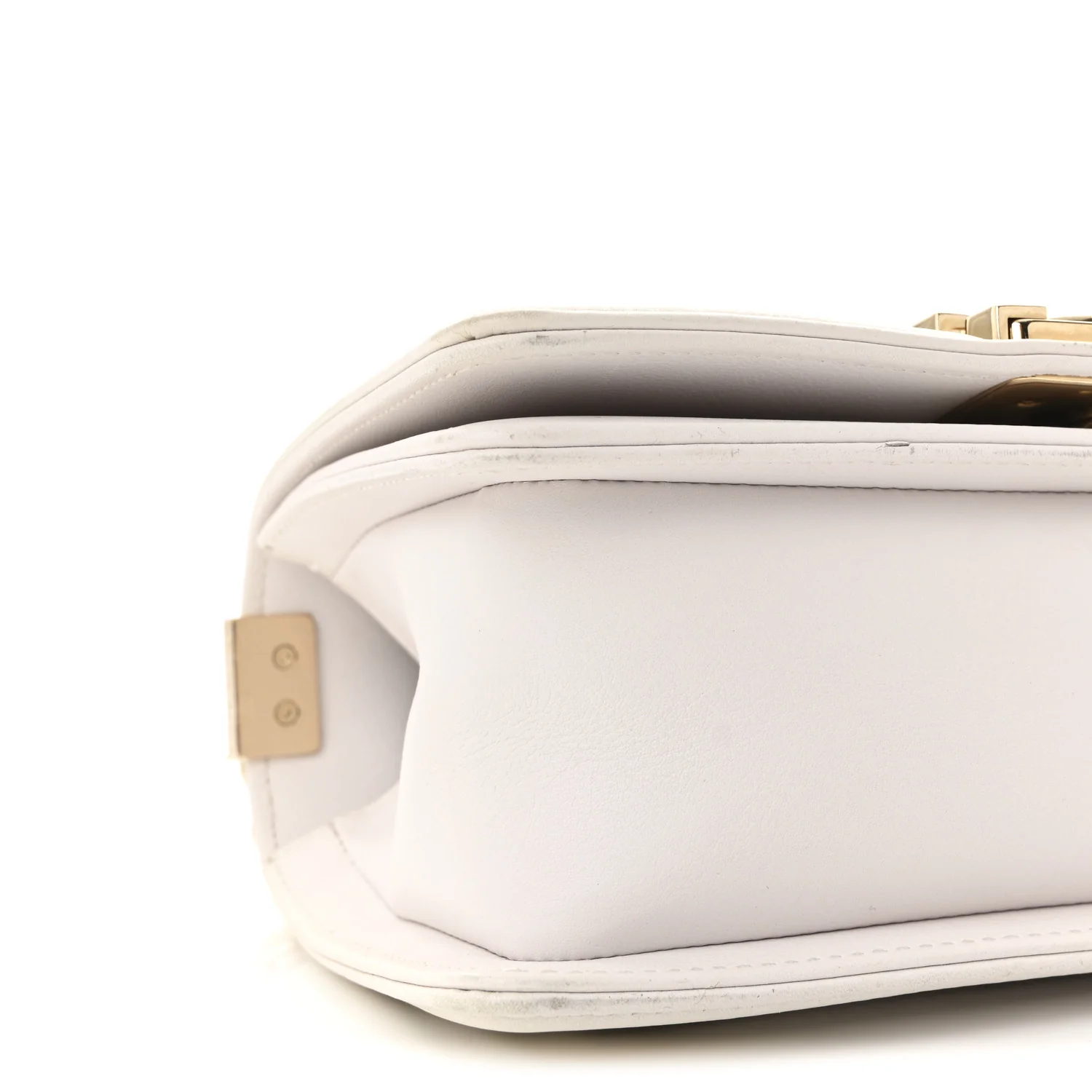 Calfskin Embroidered Small Boy Flap White - Image 9
