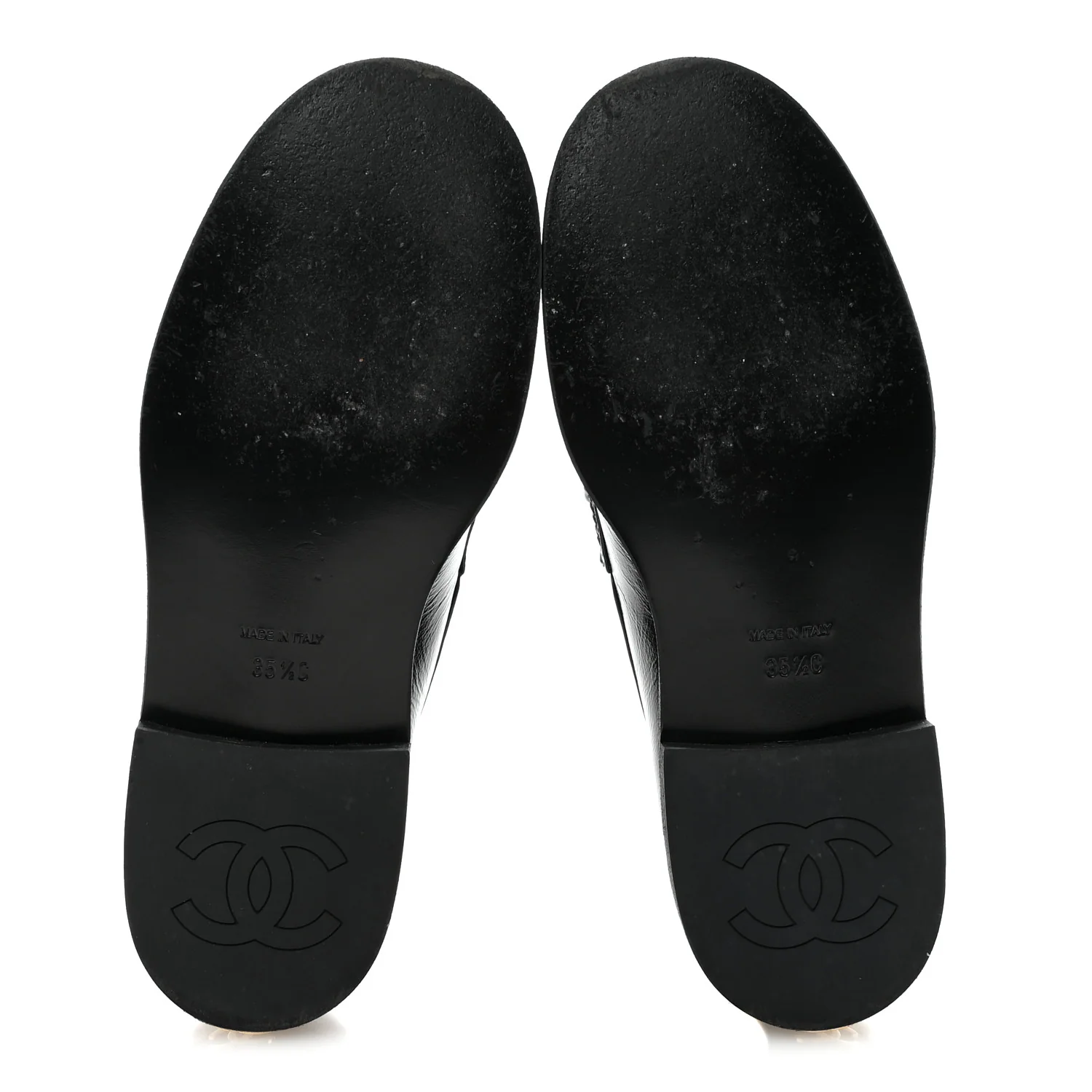 Calfskin Enamel Charms Mocassin Loafers 35.5 Black - Image 6