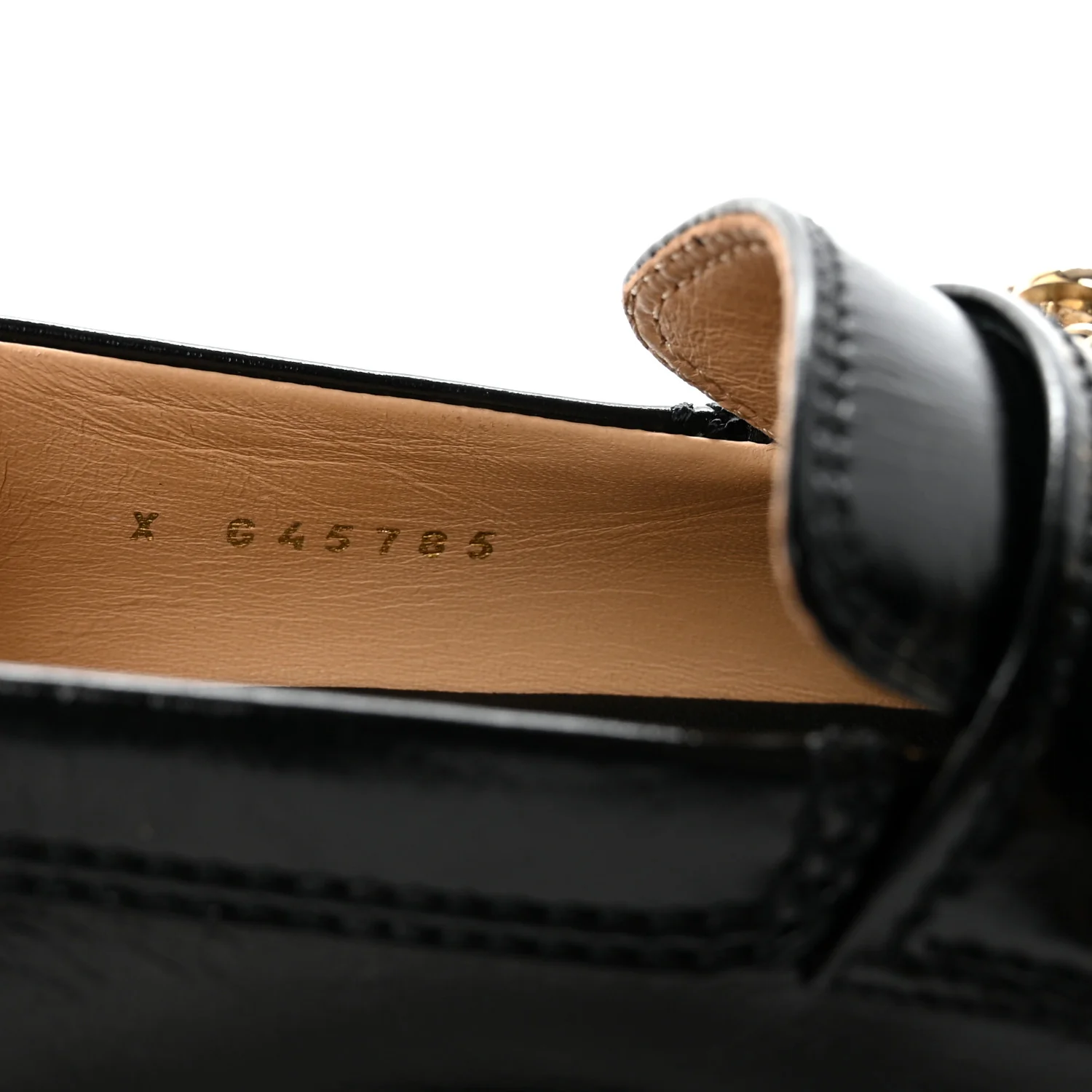 Calfskin Enamel Charms Mocassin Loafers 35.5 Black - Image 9