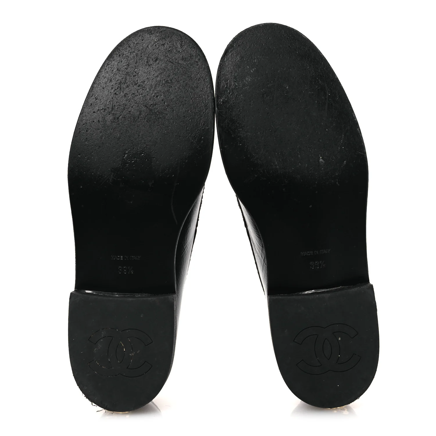 Calfskin Enamel Charms Mocassin Loafers 39.5 Black - Image 14