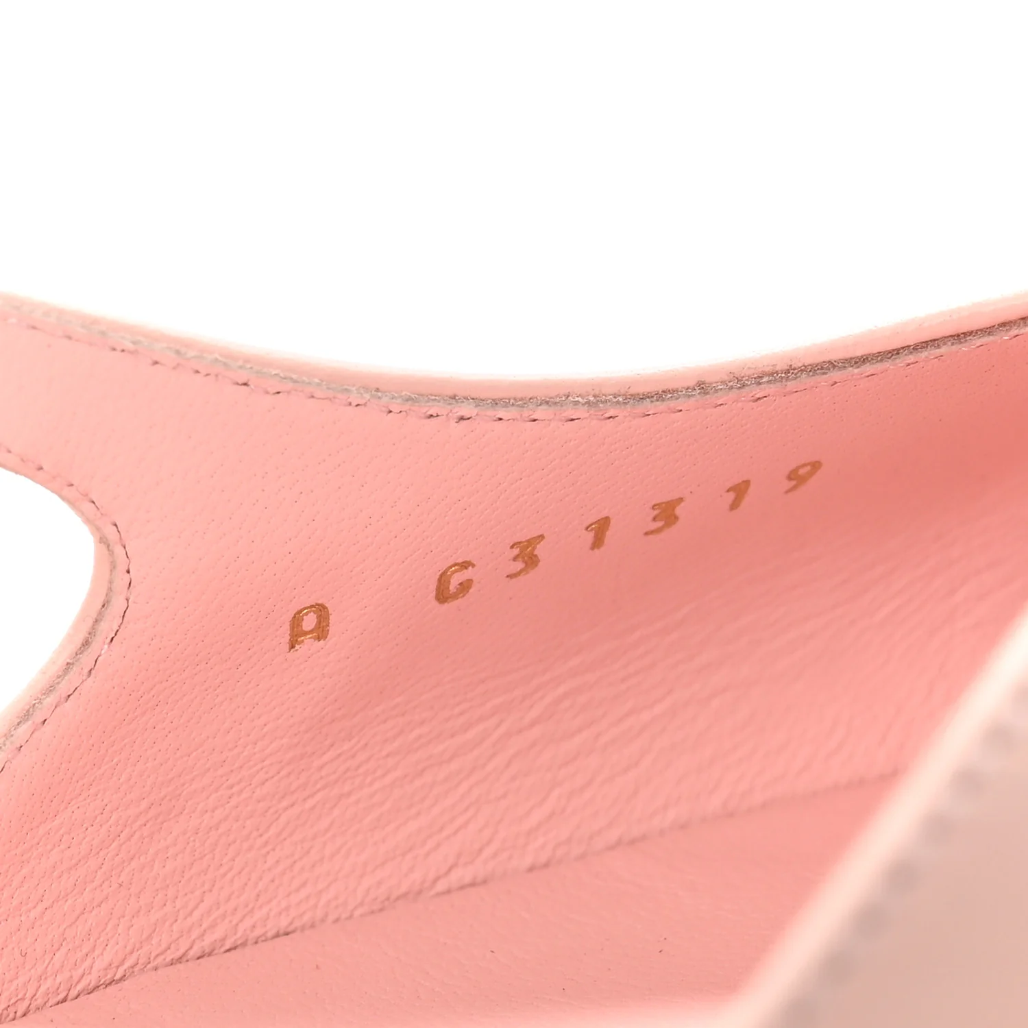 Calfskin Grosgrain Cap Toe CC Slingback Flats 39 Light Pink Black - Image 9