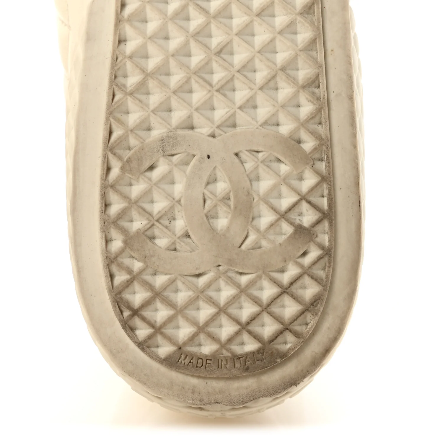 Calfskin High Top CC Sneakers 40 Ivory Black - Image 7