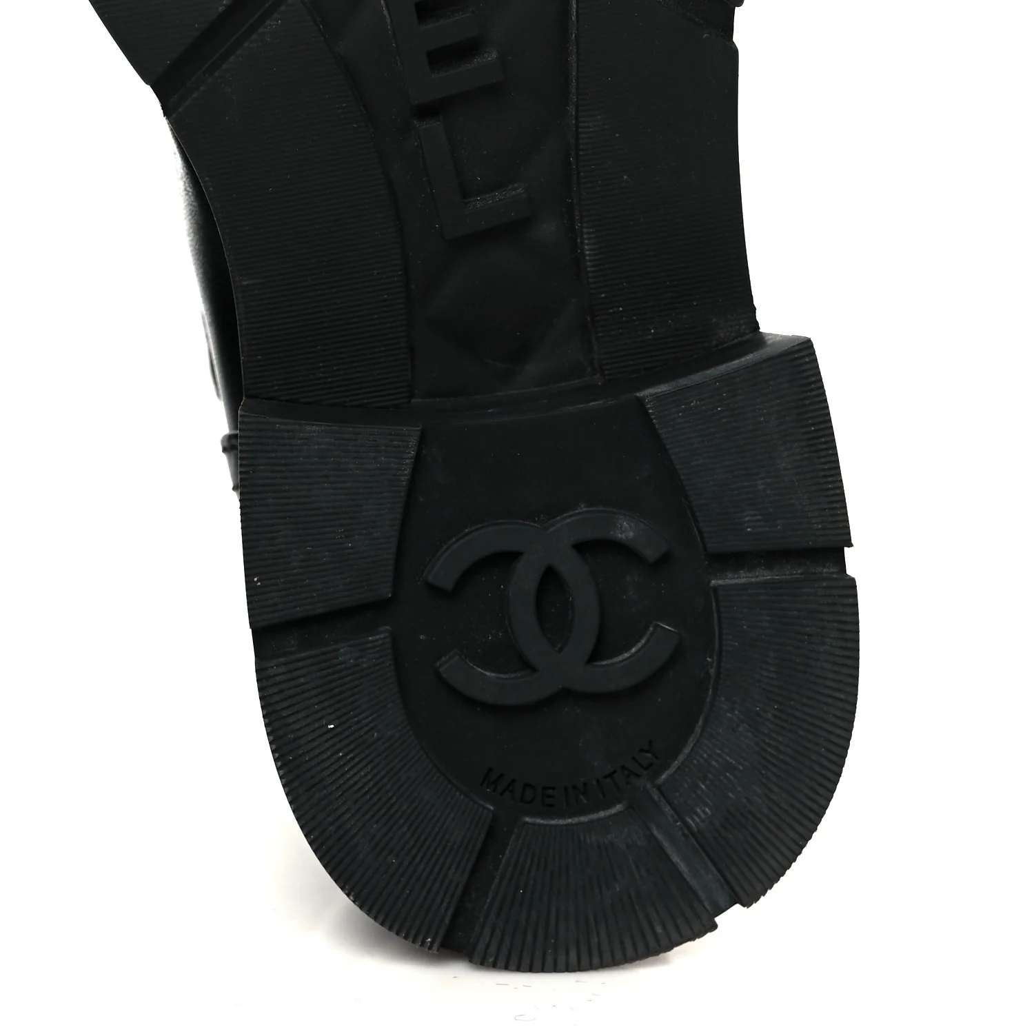 Calfskin Knit CC Short Boots 38 Black - Image 7
