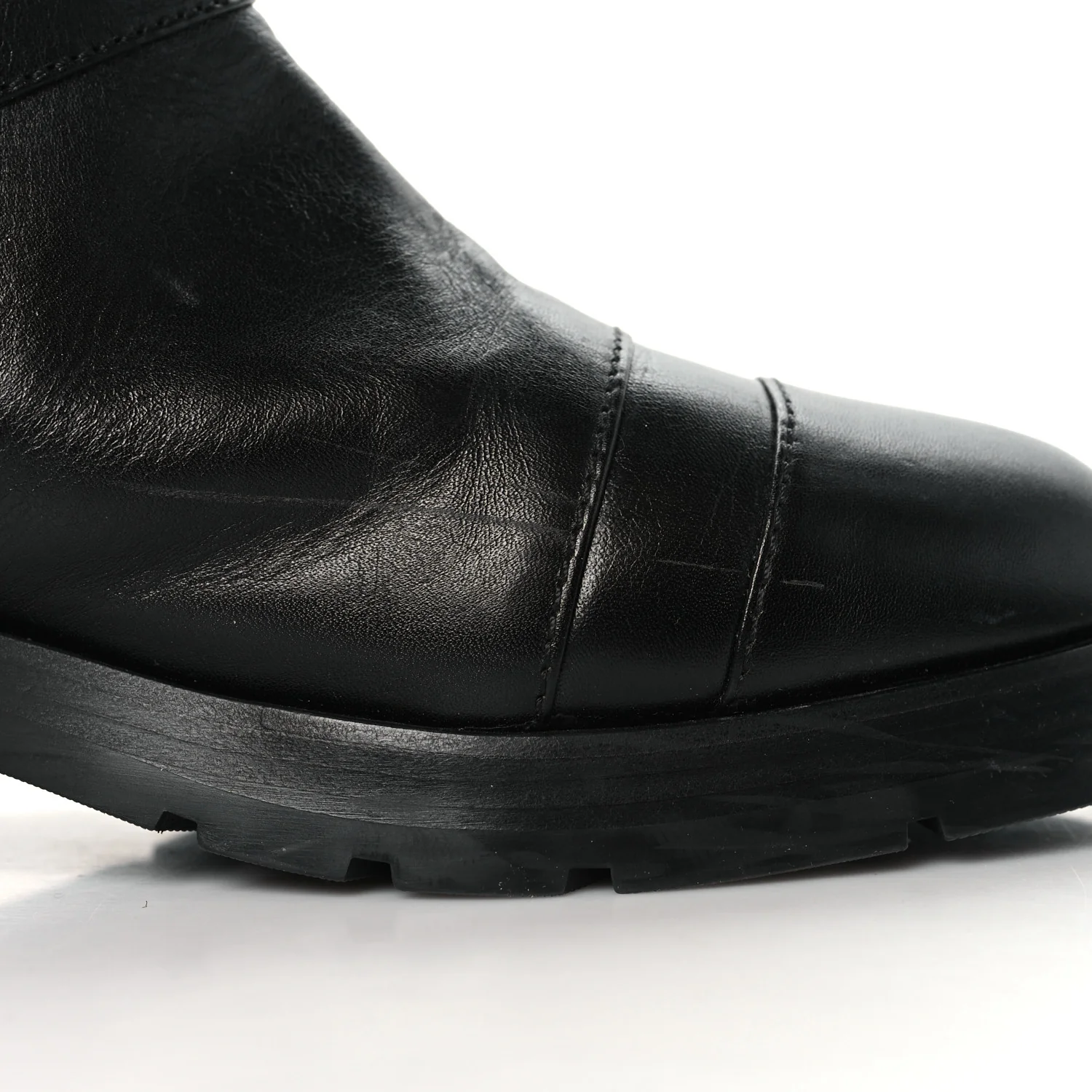 Calfskin Knit CC Short Boots 41 Black - Image 10