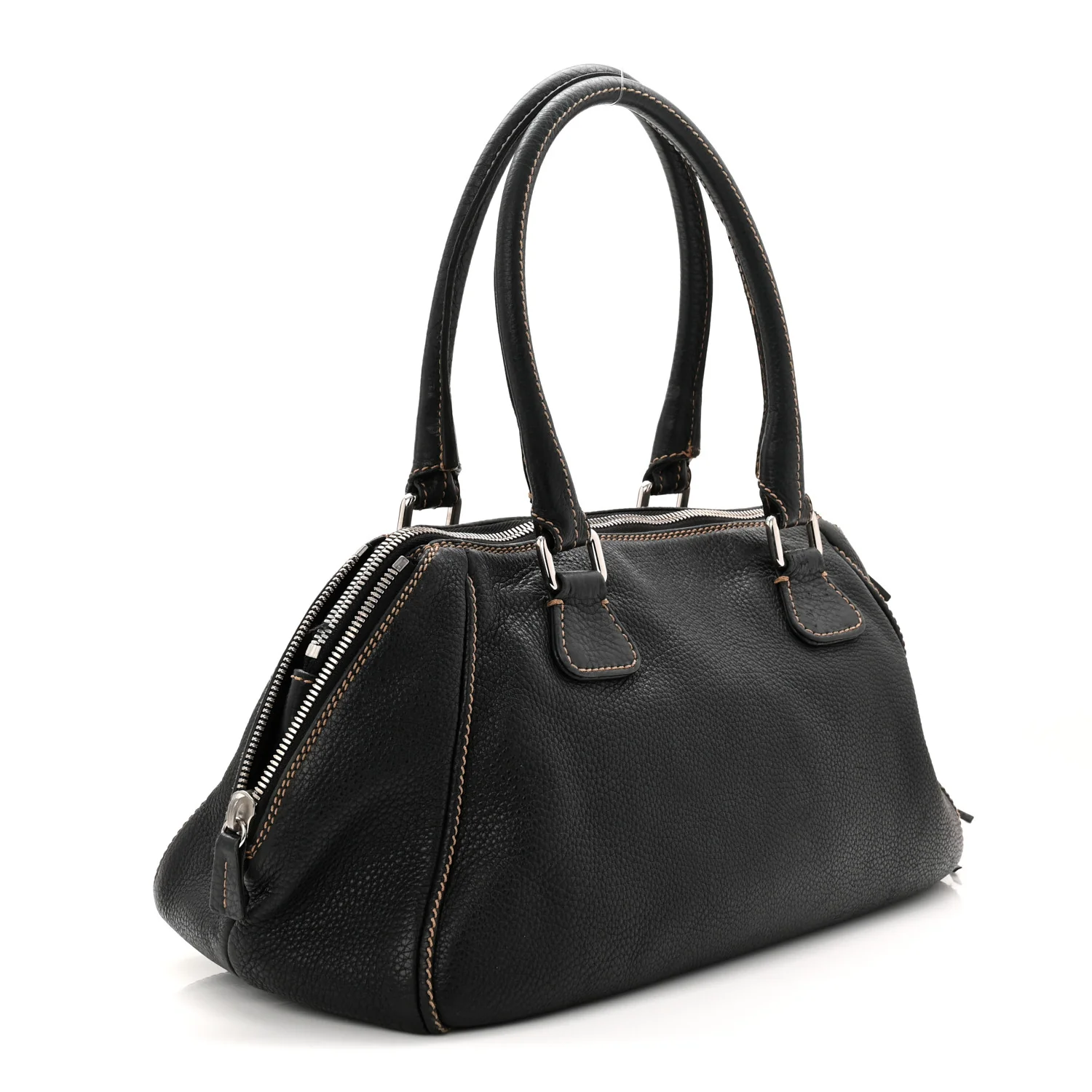 Calfskin Large Tassel Bowler Black - Image 3