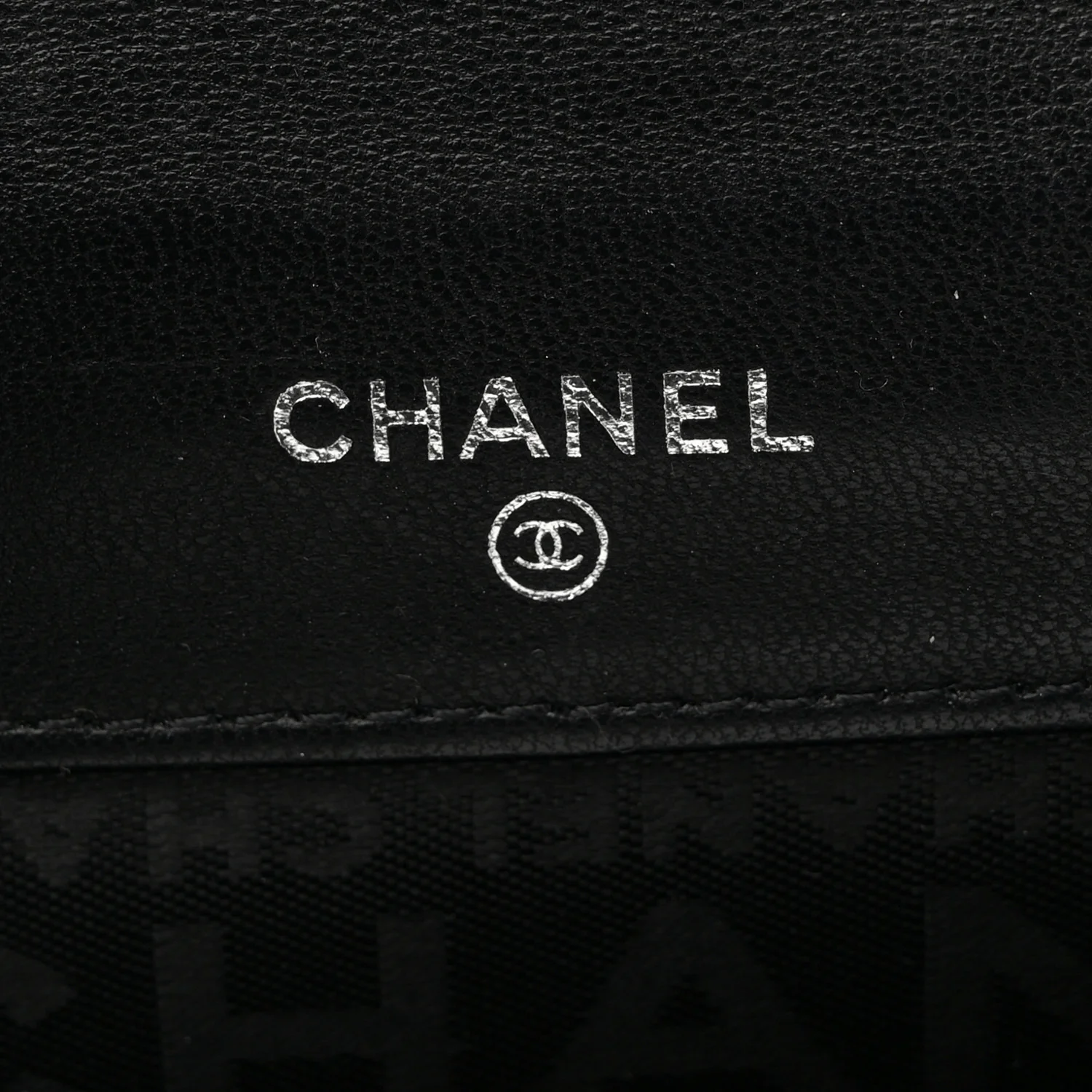 Calfskin Lucky Symbols Compact French Flap Wallet Black - Image 6