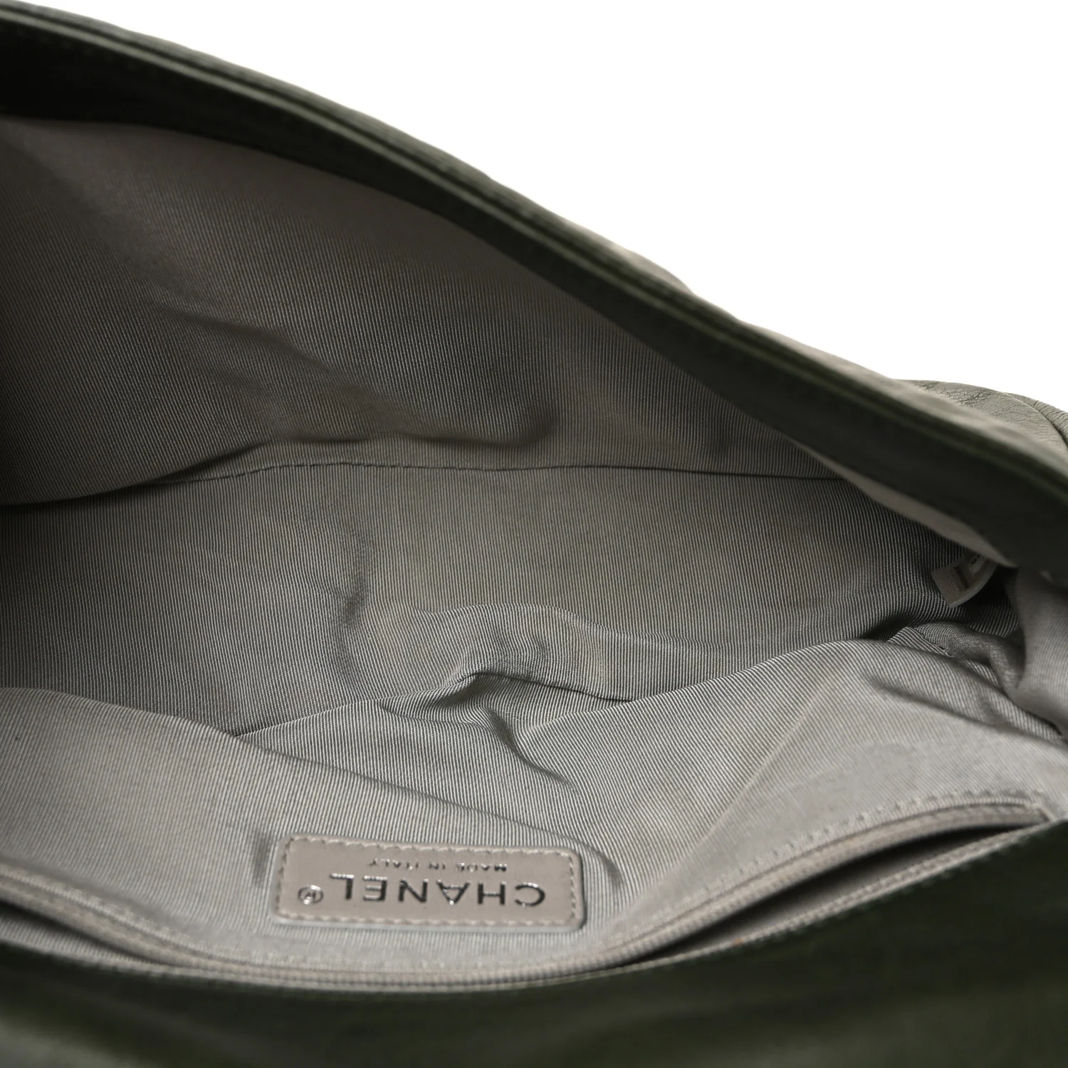Calfskin Medium On the Bund Flap Dark Khaki - Image 5