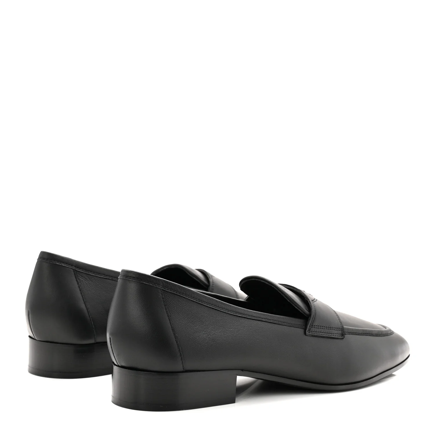 Calfskin Mens Stitched CC Loafers 45 Black - Image 4