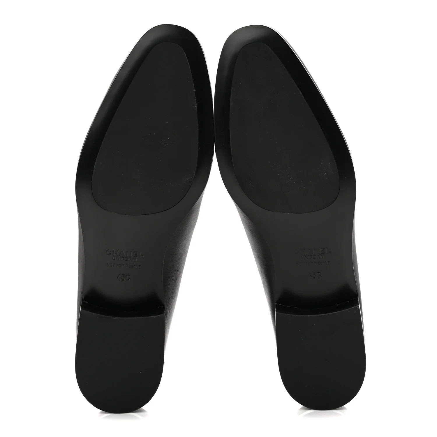 Calfskin Mens Stitched CC Loafers 45 Black - Image 6