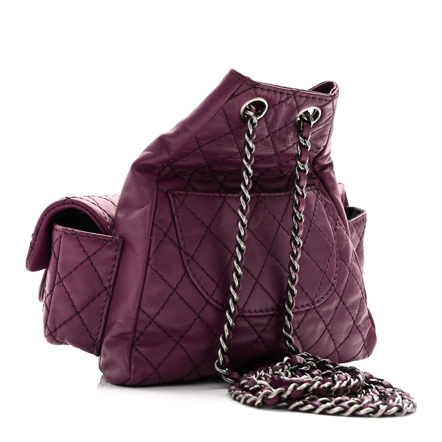 Calfskin Mini Backpack Is Back Plum - Image 2